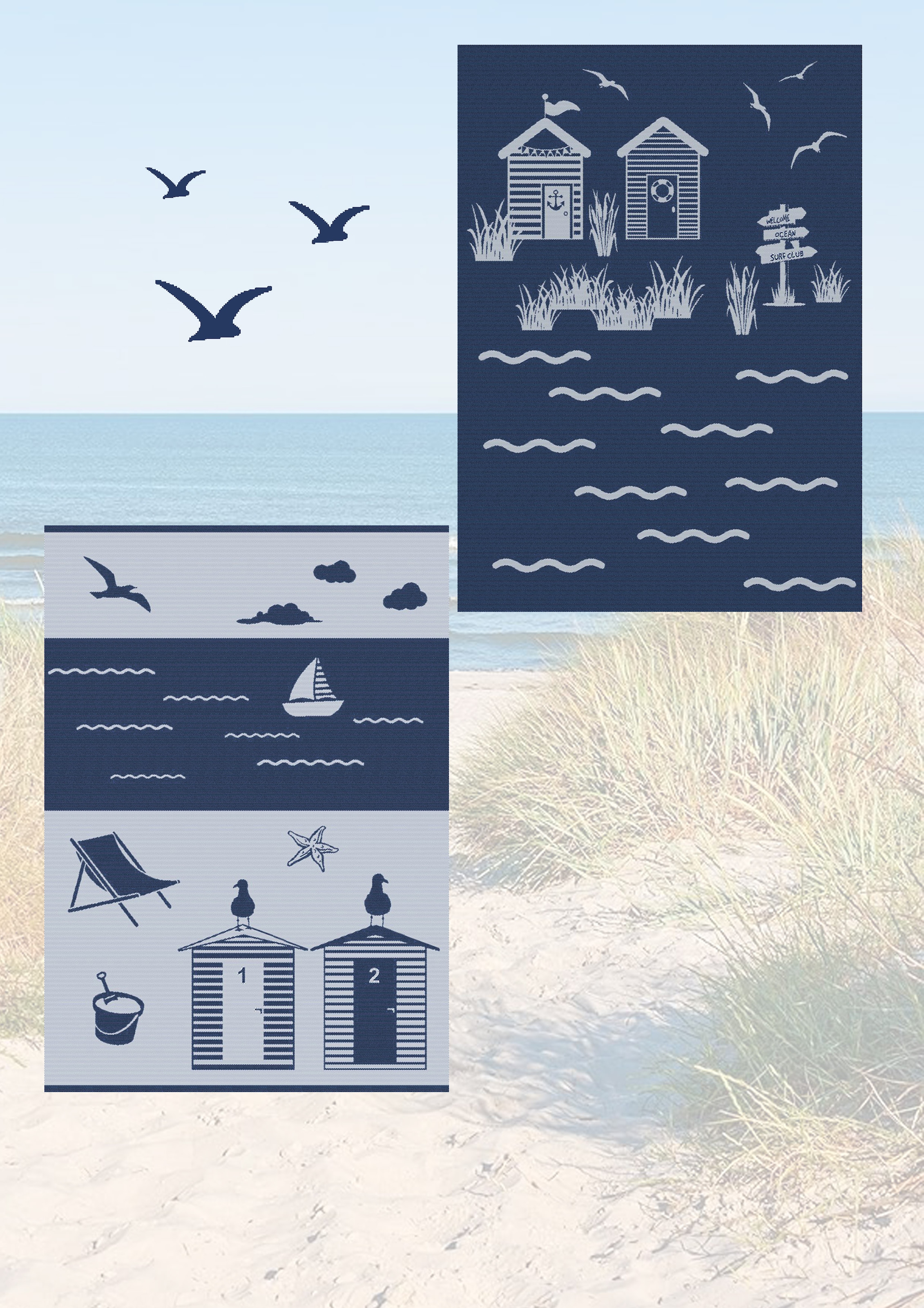 ROSS Geschirrtuch »Strandidylle« aus feinster Baumwolle