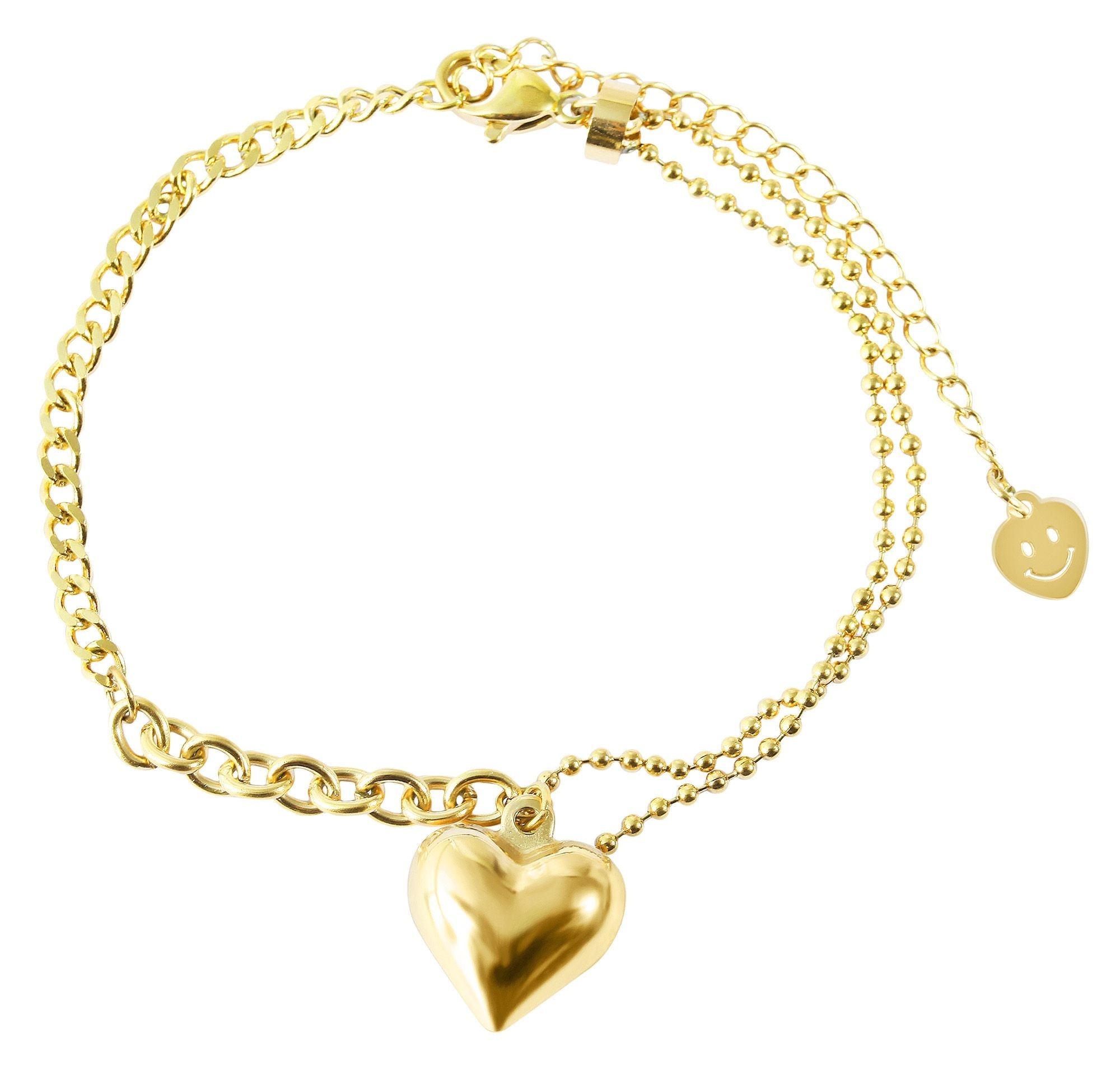 Adelia´s Armband »Damen Armband ¿ Herz aus Edelstahl 17 cm«