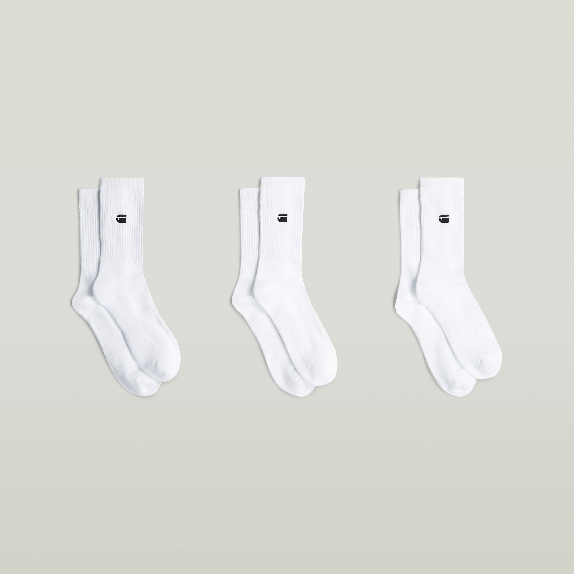G-STAR Socken »CLAY, 3 PACK SPORTS SOCKS« Packung, 3 Paar tlg. unifarben, mit Labelstickerei