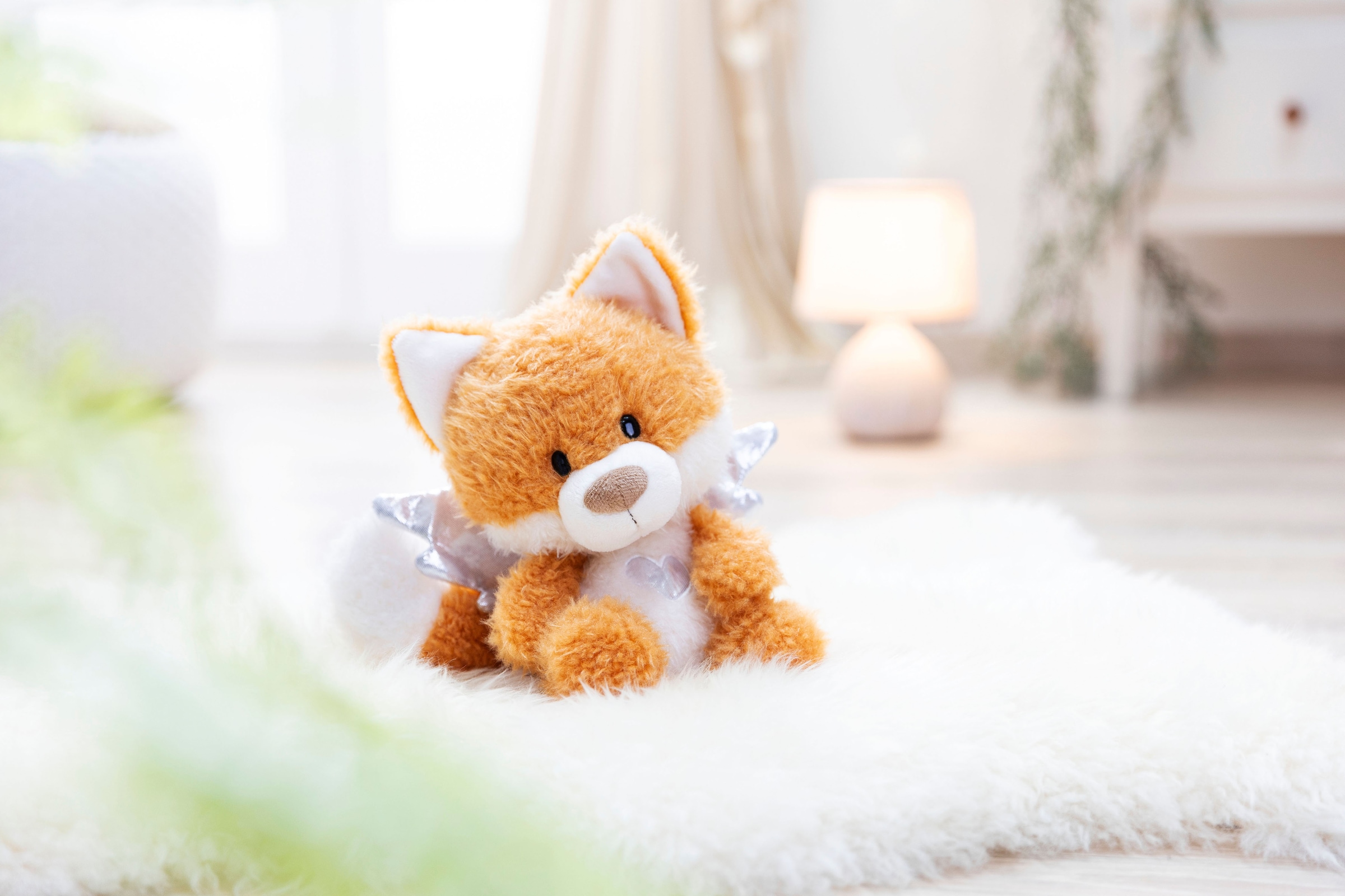 Nici Kuscheltier »Dein Schutzengel, Fuchs La La Foxie 28 cm« mit silbernen Flügeln & Herz auf der Brust in Geschenkbox