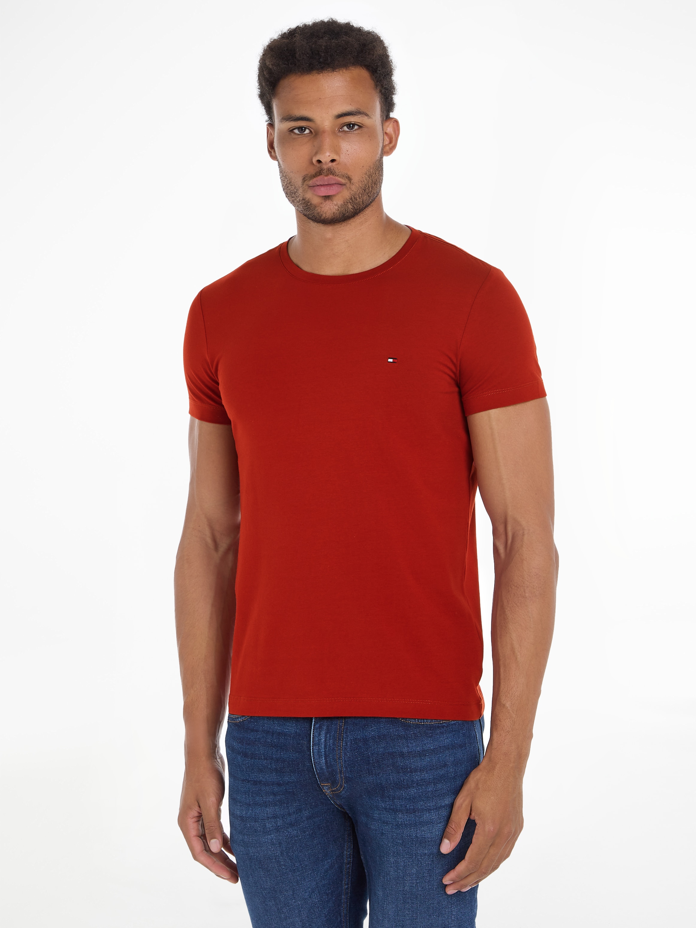 Tommy Hilfiger T-Shirt »STRETCH SLIM FIT TEE«, mit Rundhalsausschnitt