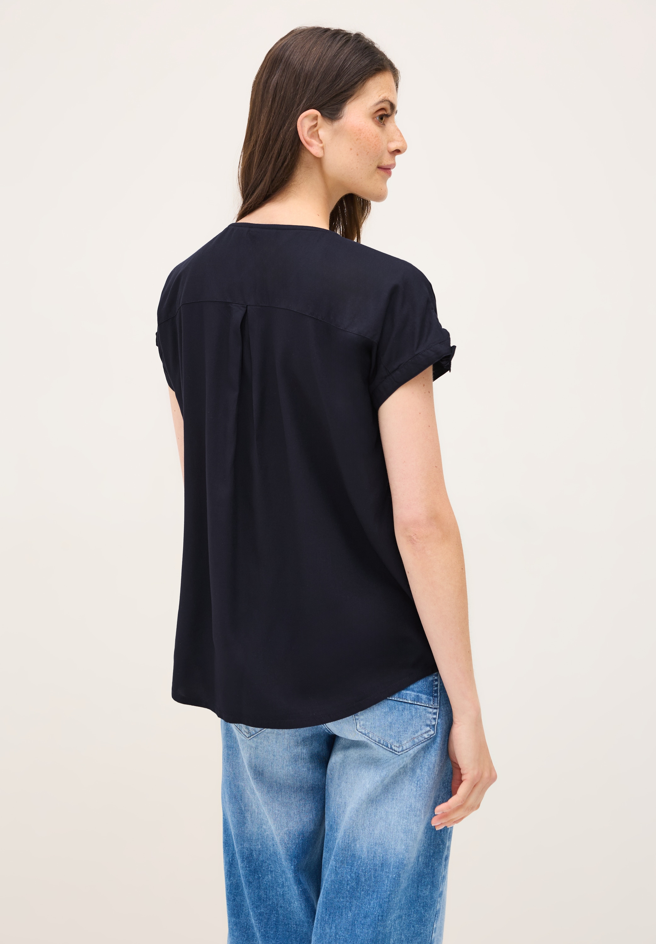 Cecil T-Shirt, Blusenshirt mit gerundetem V-Ausschnitt