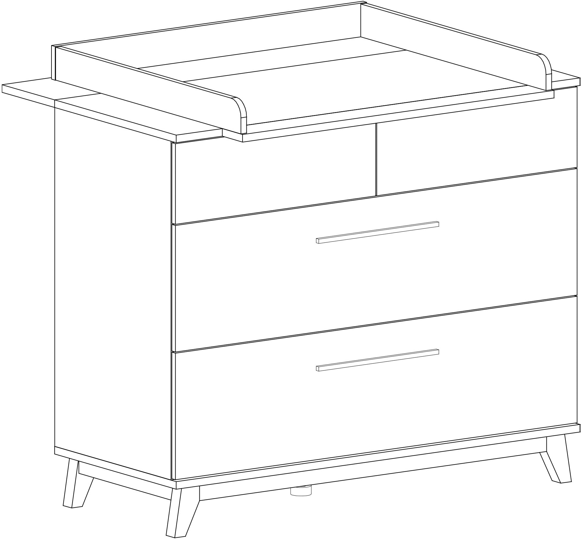 arthur berndt Babymöbel-Set »Babyzimmer Set »Lina« 2-teilig«, (Spar-Set, 2 tlg., Babymöbel-Set »Lina« bestehend aus Kinderbett und Wickelkommode)