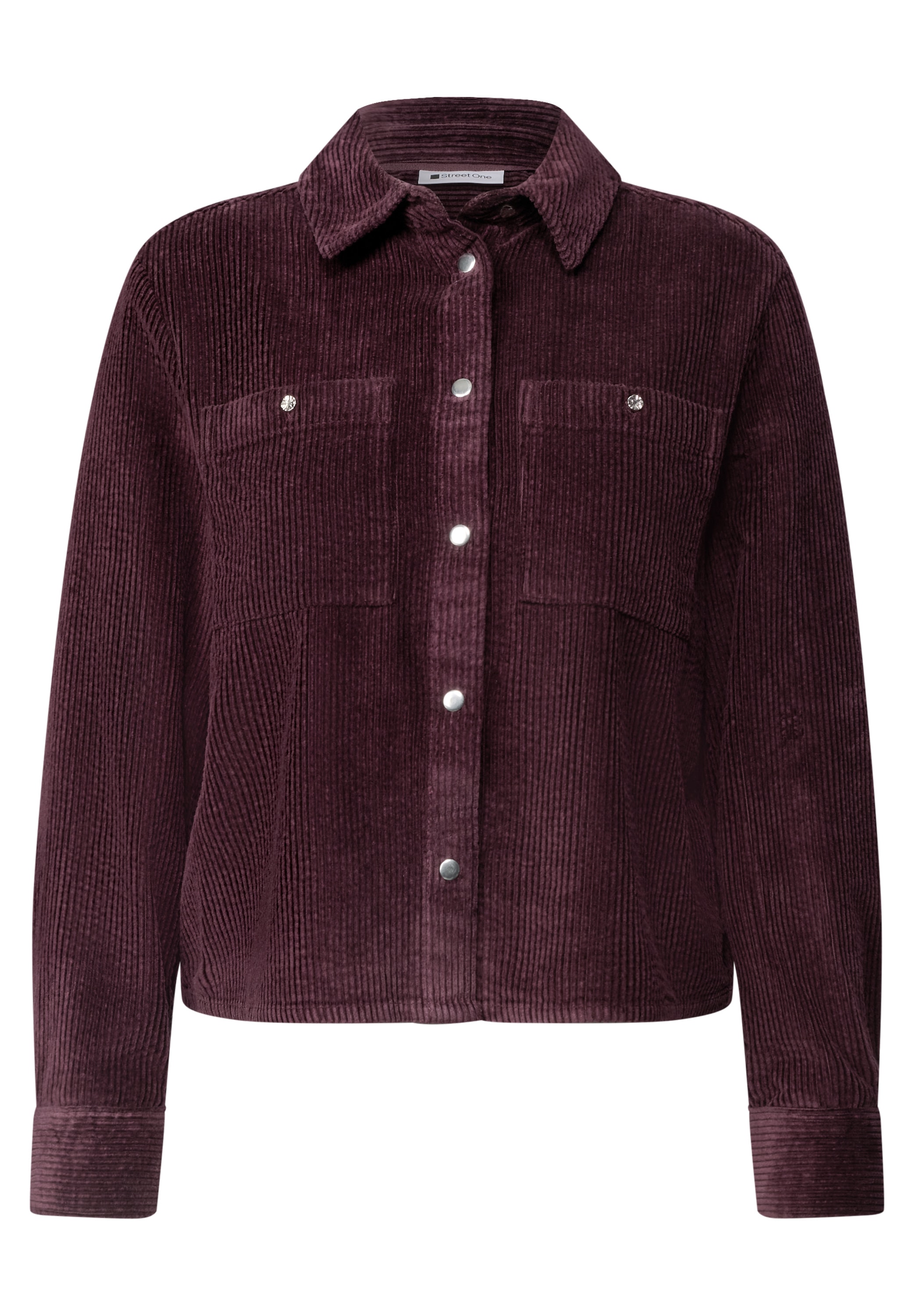 STREET ONE Langarmbluse Overshirt in Cord-Qualität / Hemdkragen