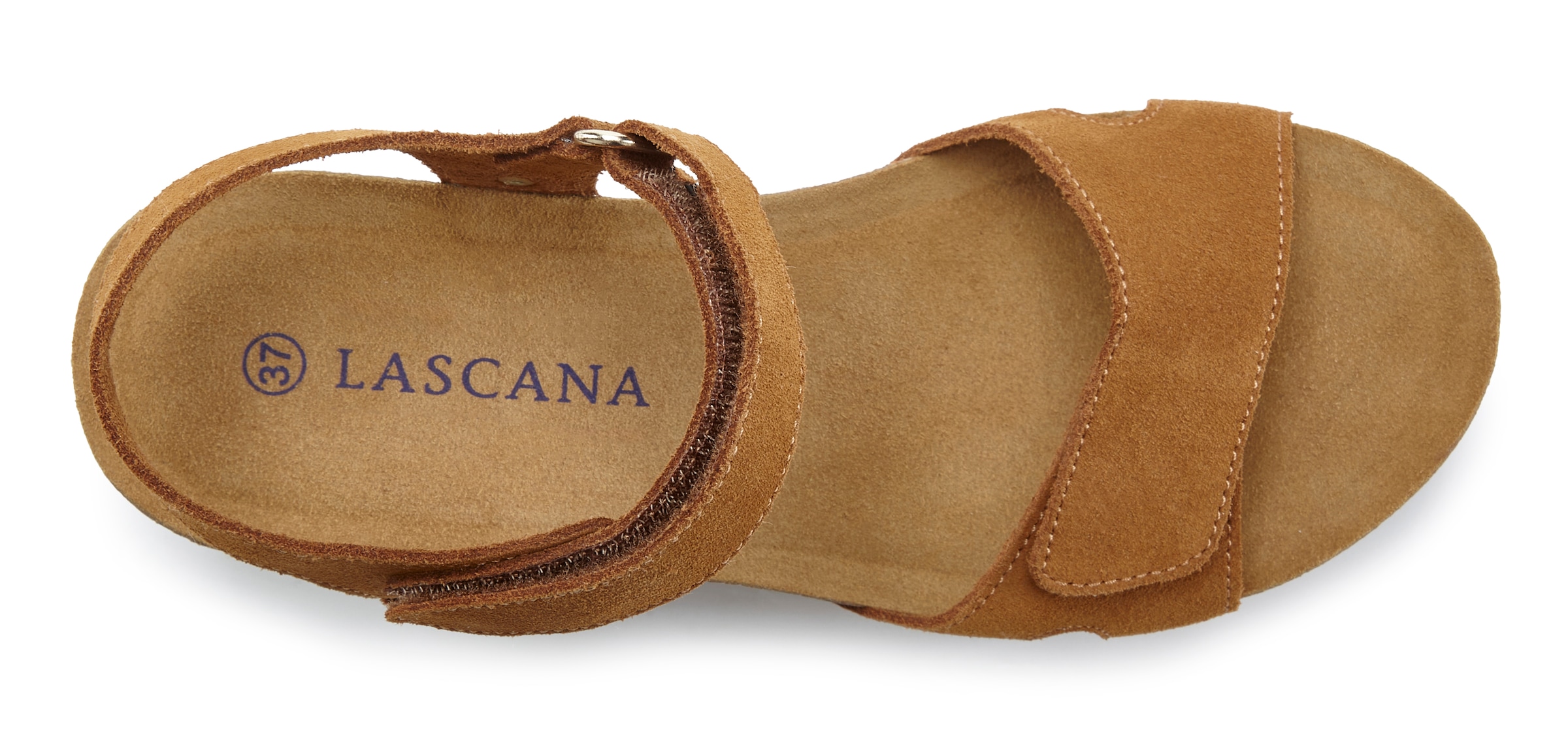 LASCANA Sandalette »Sommerschuh, Sandale, offener Schuh, Keilsandalette,«  NEU aus Leder mit komfortablem Keilabsatz