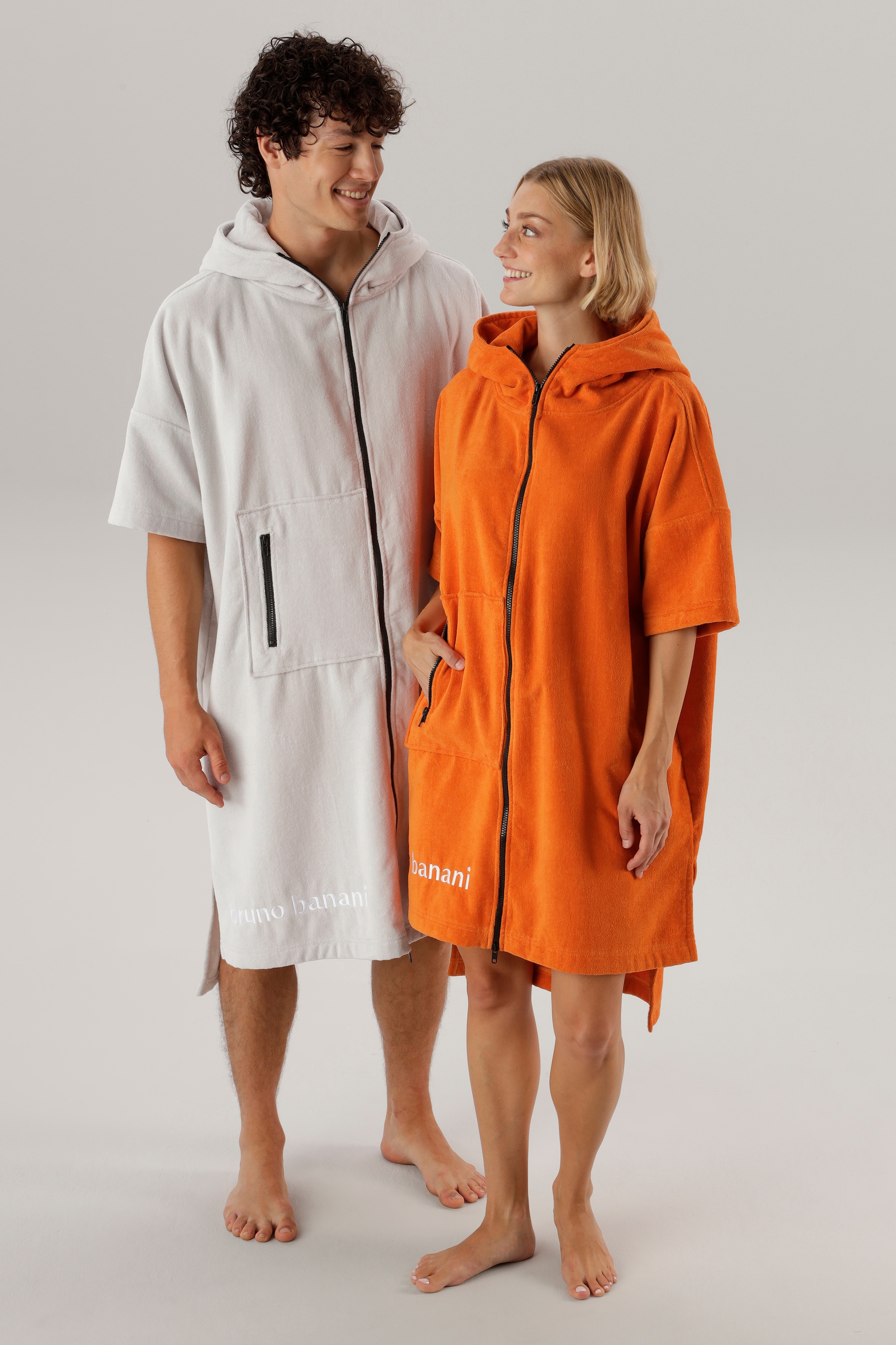Bruno Banani Badeponcho »Daniel, ideal für Sauna, Spa & im Urlaub, Damen & Herren« 1 Stk. Surfponcho, 100% Baumwolle, Frottee, Strand, Sport