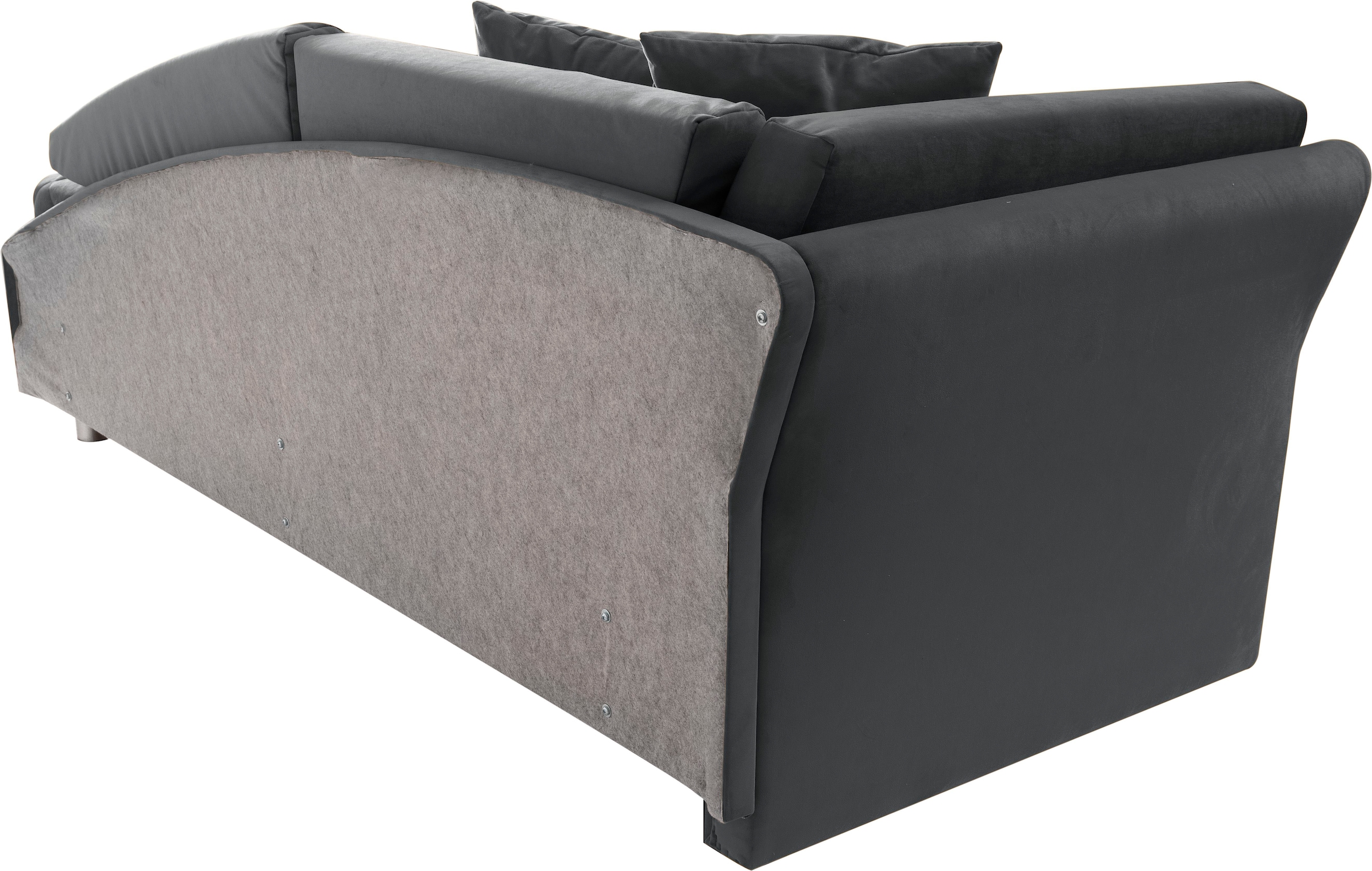 alina Schlafsofa »Lindsay«, Bettkasten, Zierkissen-Set aus: 2 Stk. 40x40cm, 1 Stk. 30x30cm