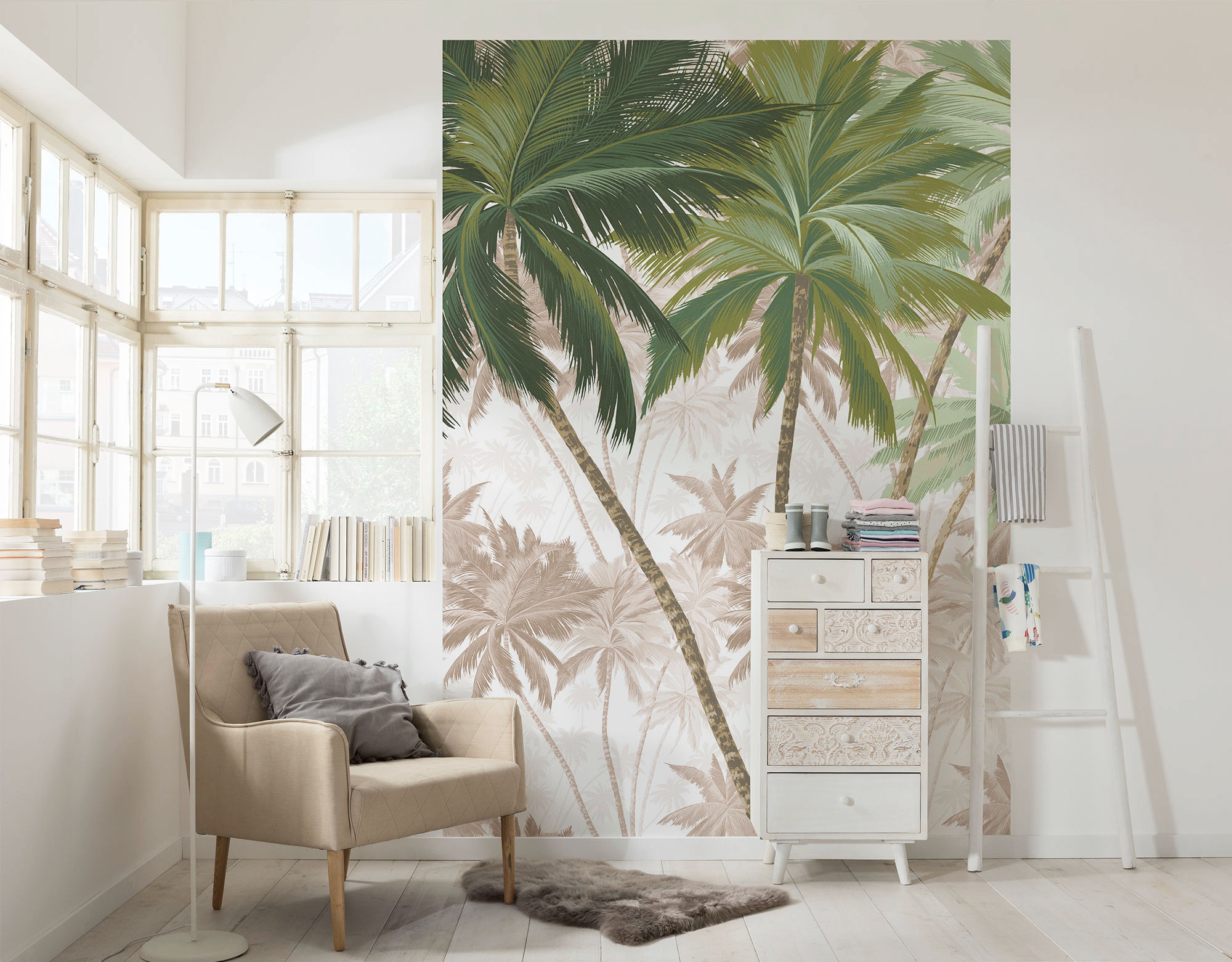 Komar Vliestapete »Digitaldruck Vlies - Palmera - Größe 200 x 280 cm«, bedruckt, Wohnzimmer, Schlafzimmer