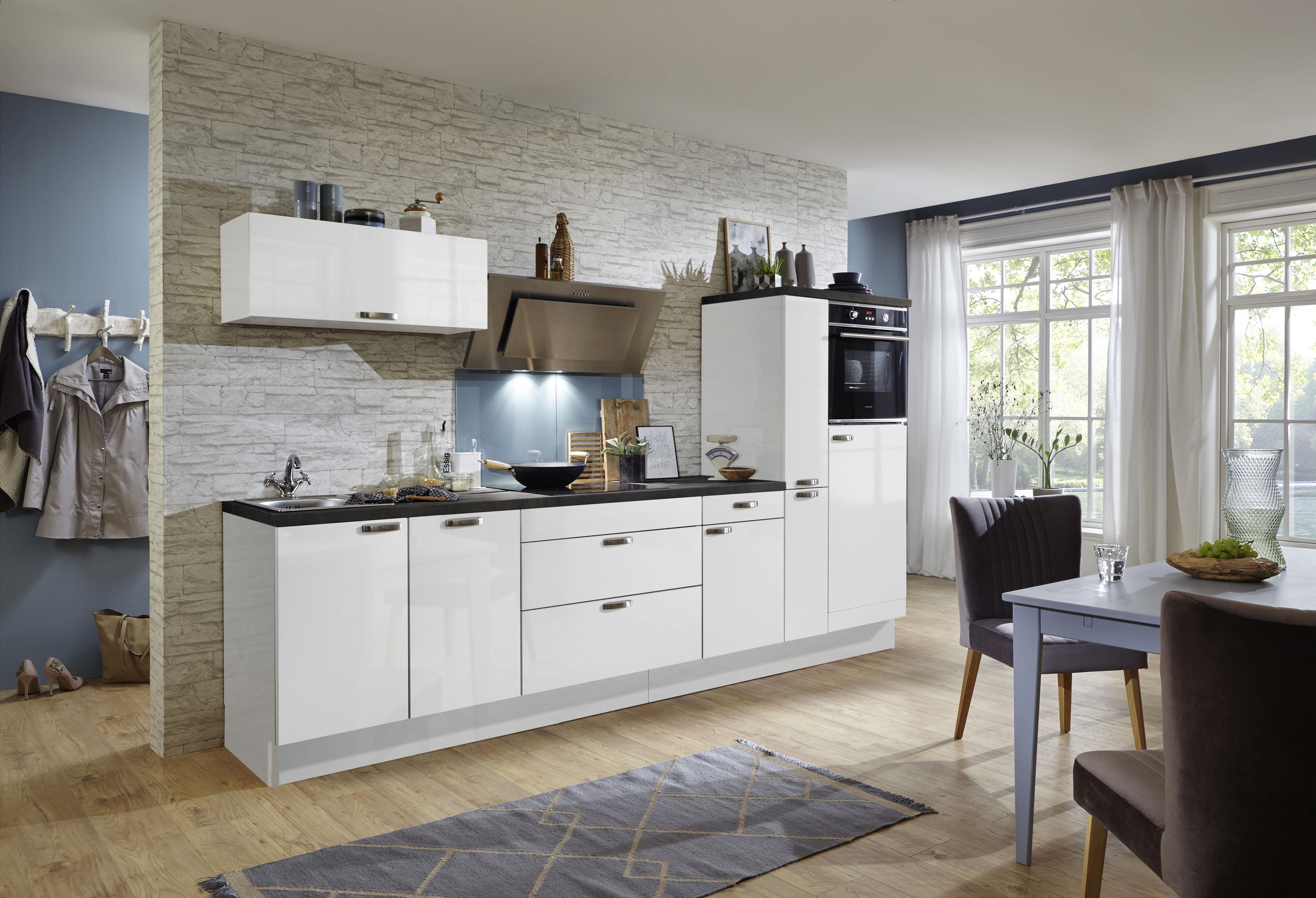 KOCHSTATION Küchenzeile »KS-Cara«, Vollauszüge und Soft-Close-Funktion, Breite 320 cm