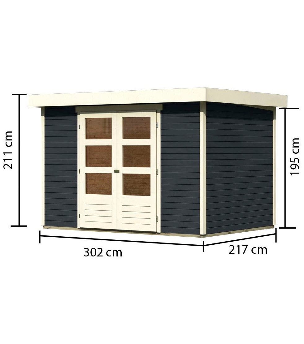 Karibu Gartenhaus »Arnis 4«, naturbelassen oder terragrau