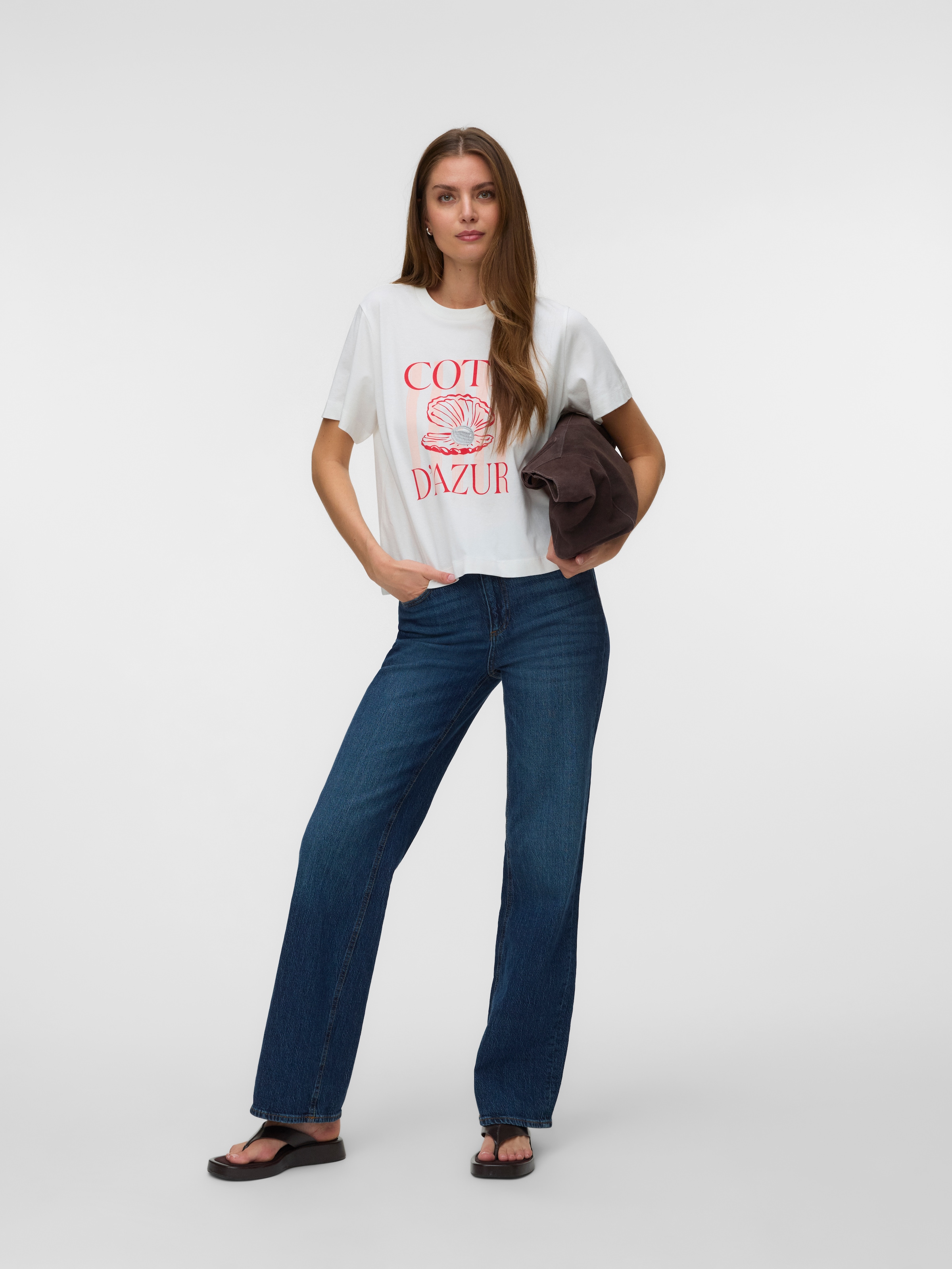 Vero Moda T-Shirt »VMGINA METTE SS TOP BOX JRS« Baumwolle