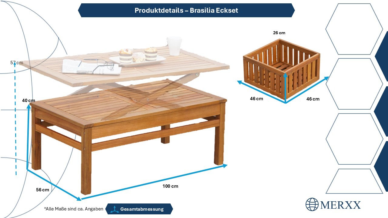 MERXX Gartenlounge-Set »Brasilia« 9 Stk. tlg. inkl. Auflagen