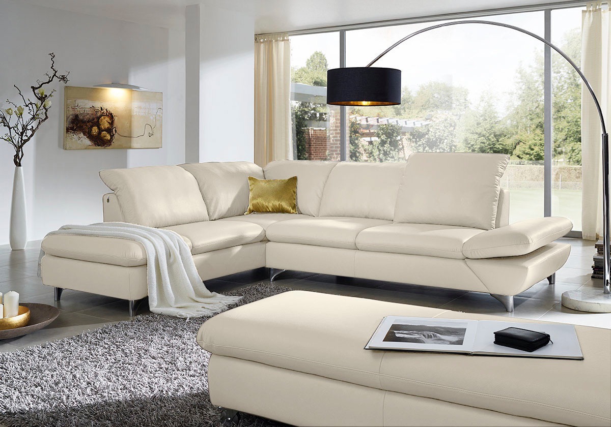 W.SCHILLIG Ecksofa »taoo, elegant und zeitlos, bequem, L-Form«, mit Sitziefenverstellung & Kopfteilverstellung