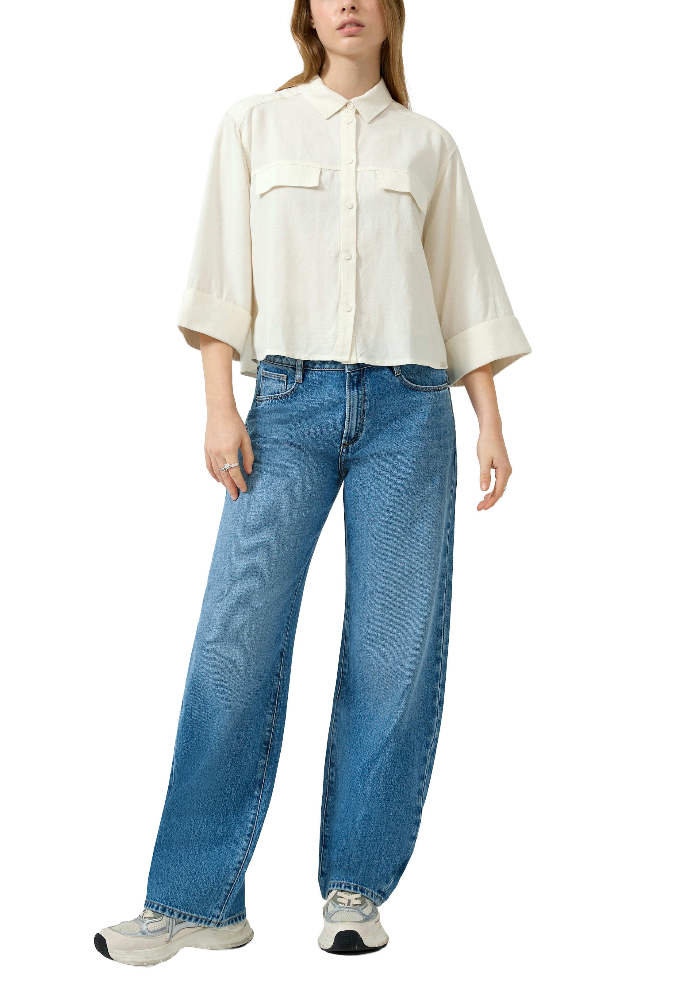 QS Hemdbluse mit Hemdkragen und 3/4-Arm