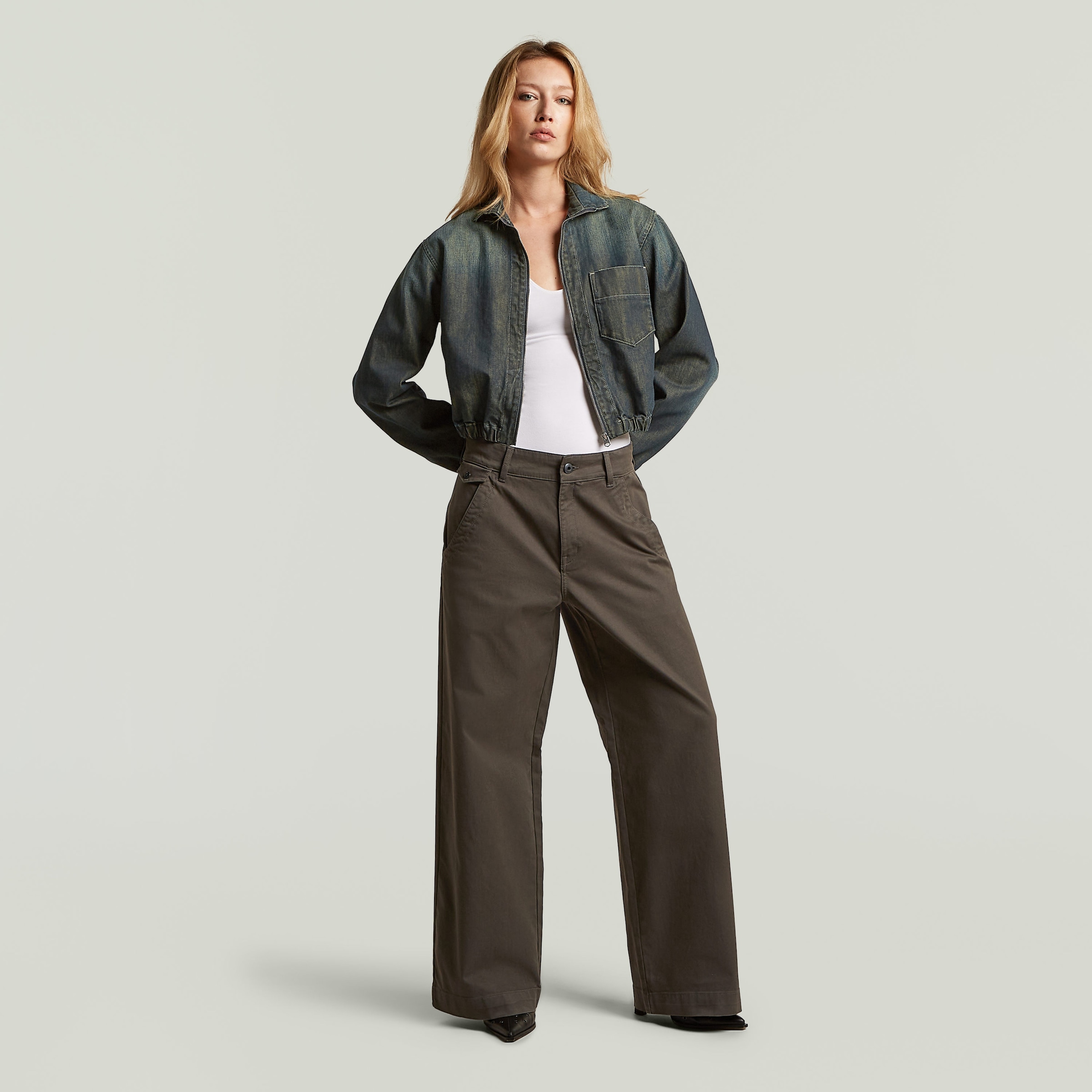 G-STAR Chinohose »Helsinki Chino wmn«  mit weitem Bein, Regular Fit
