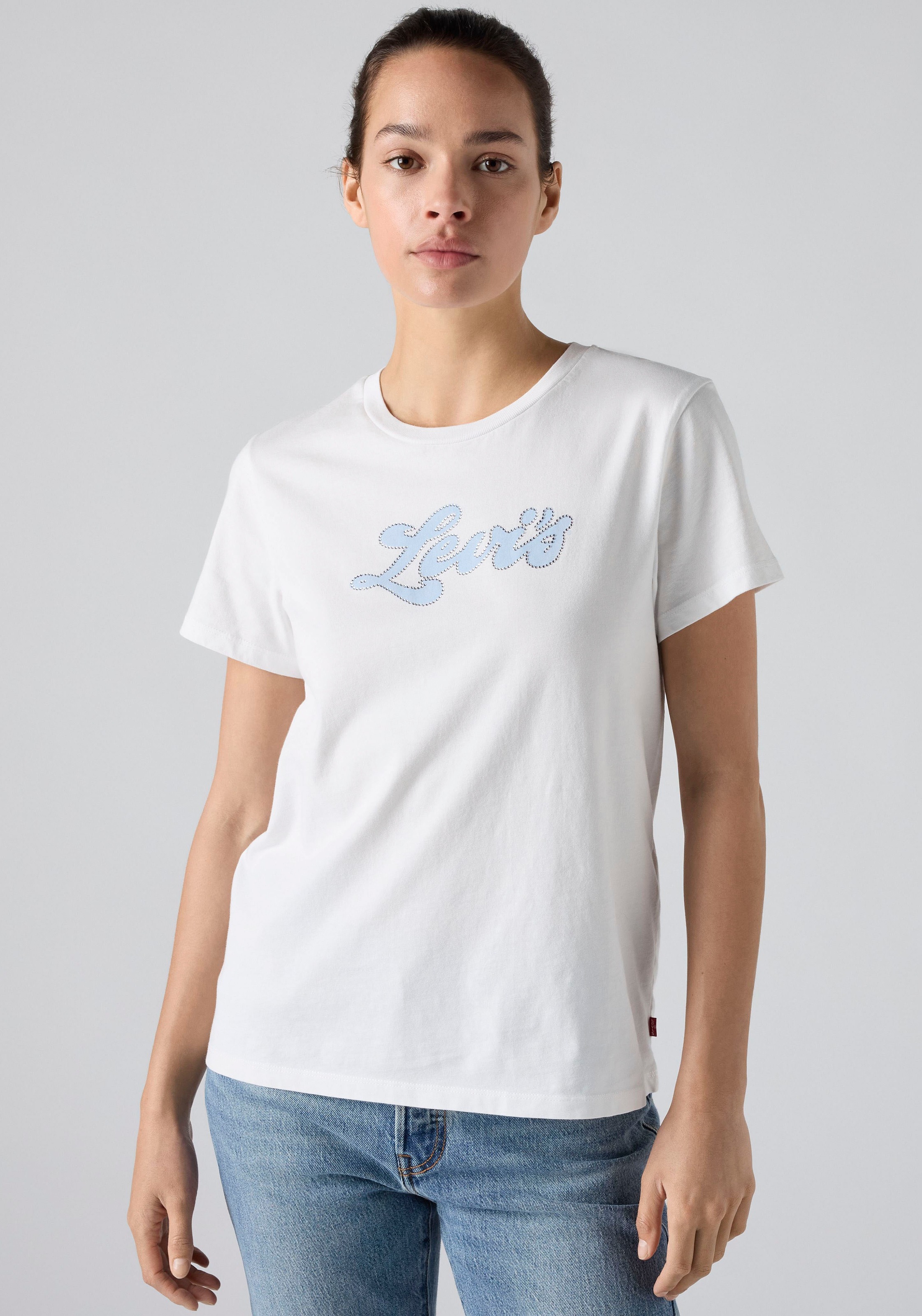 Levi's® Rundhalsshirt »THE PERFECT TEE« mit Logo im Metallic-Holo Print