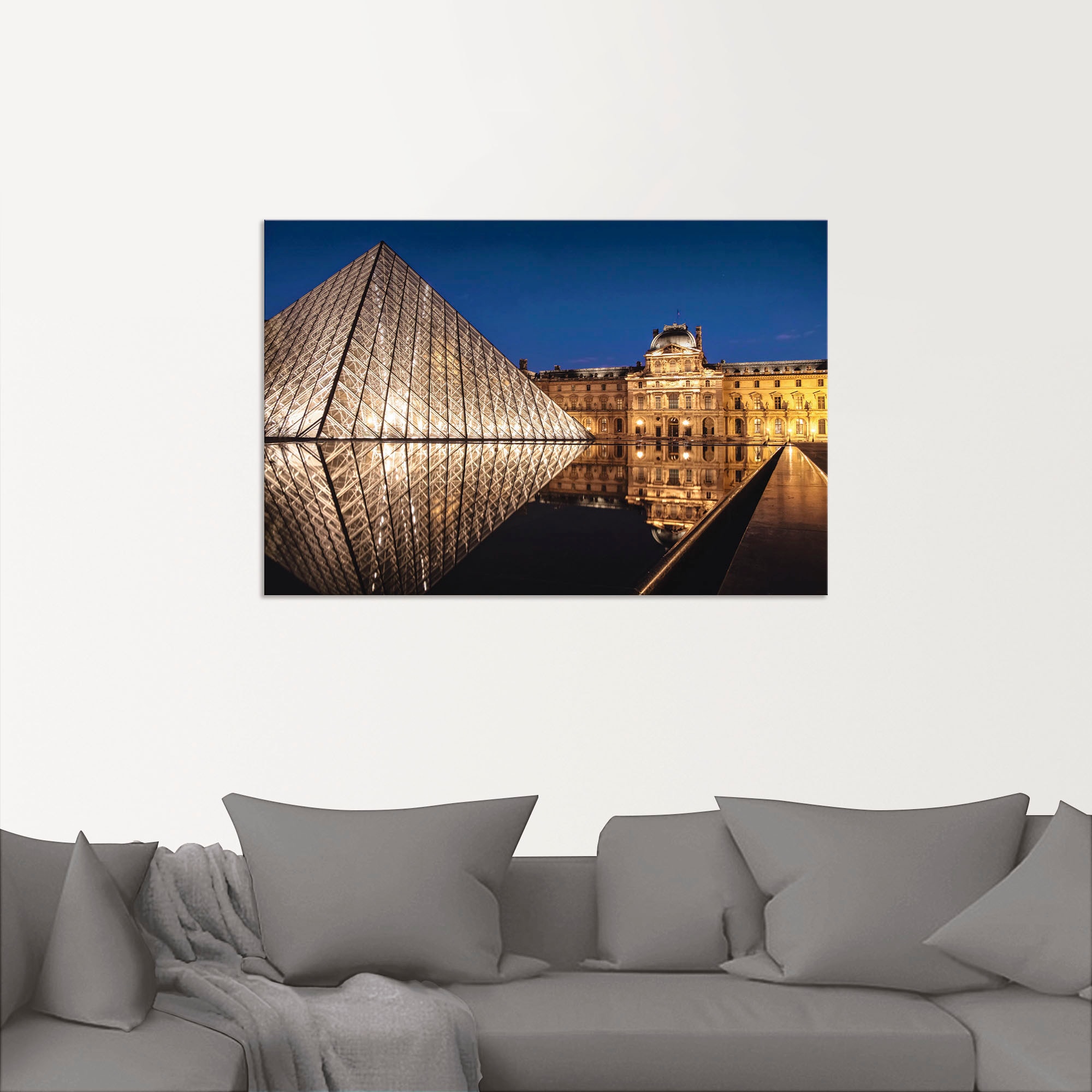 Artland Alu-Dibond-Druck »Glaspyramide Musée du Louvre, Paris«, Gebäude, (1 St.), für Innen- und Außenbereich geeignet, Outdoorbild