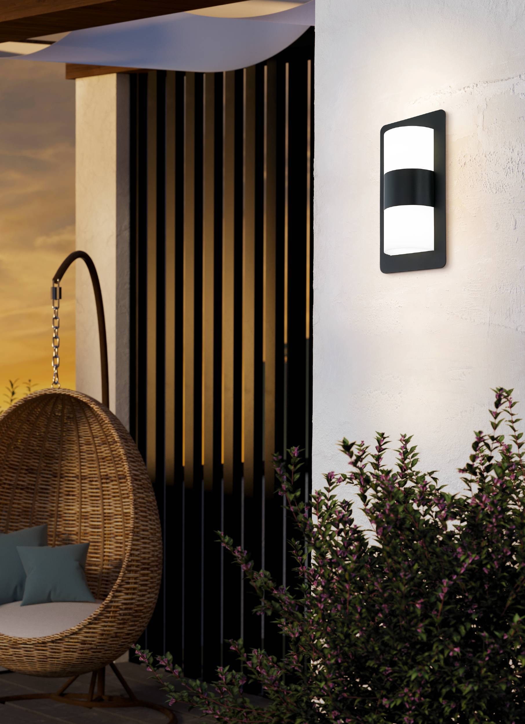 EGLO Wandleuchte »Cistierna Wandlampe, Außenlampe aus Stahl und Kunststoff, IP44, E27« E27 1 Stk. Wand-/Deckenleuchte - L18 x H35 x AL9 cm - anthrazit - 2X10W exkl.