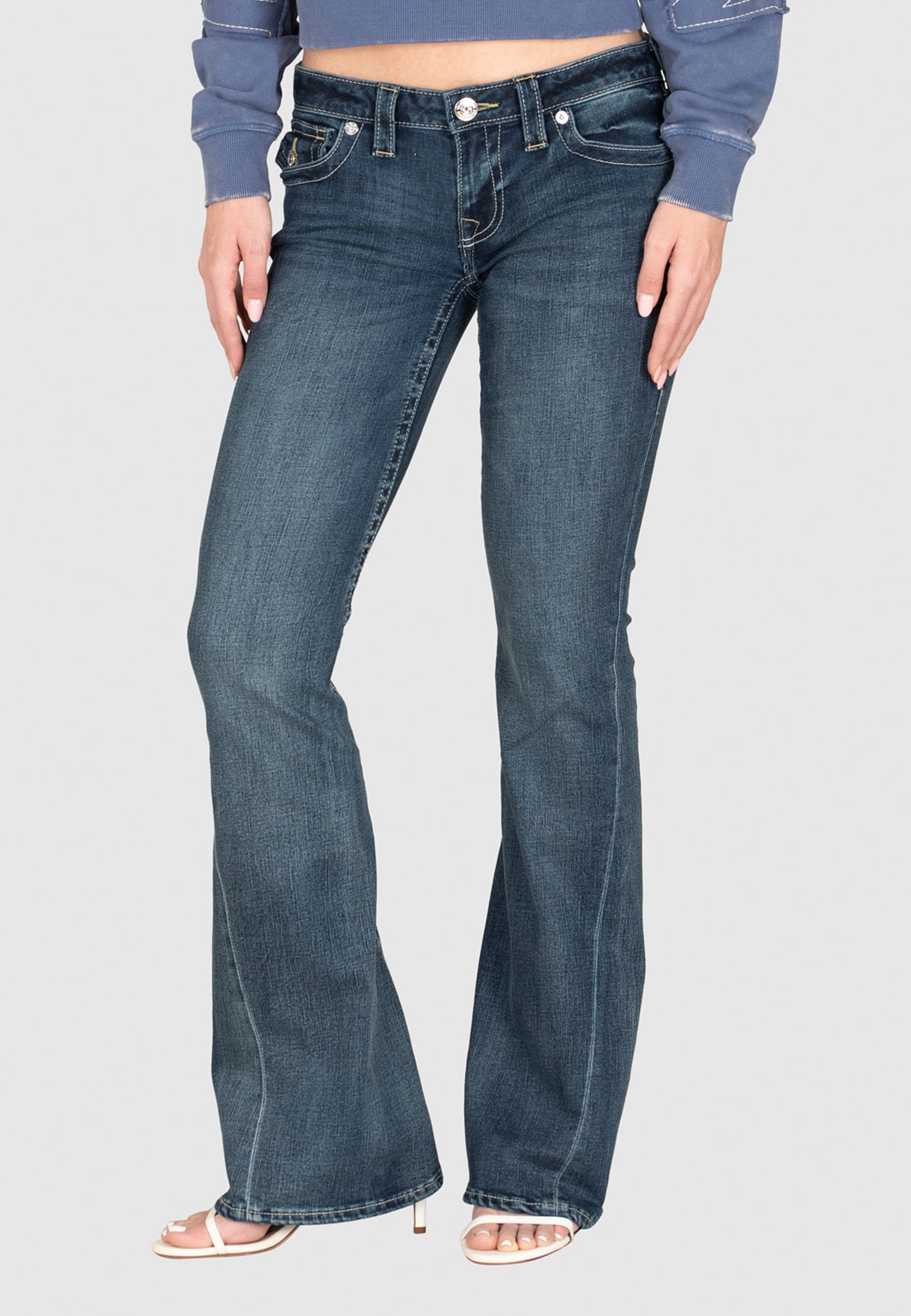 True Religion Bootcut-Jeans »JOEY LR FLARE FLAP« Baumwollmischung, Flared fit