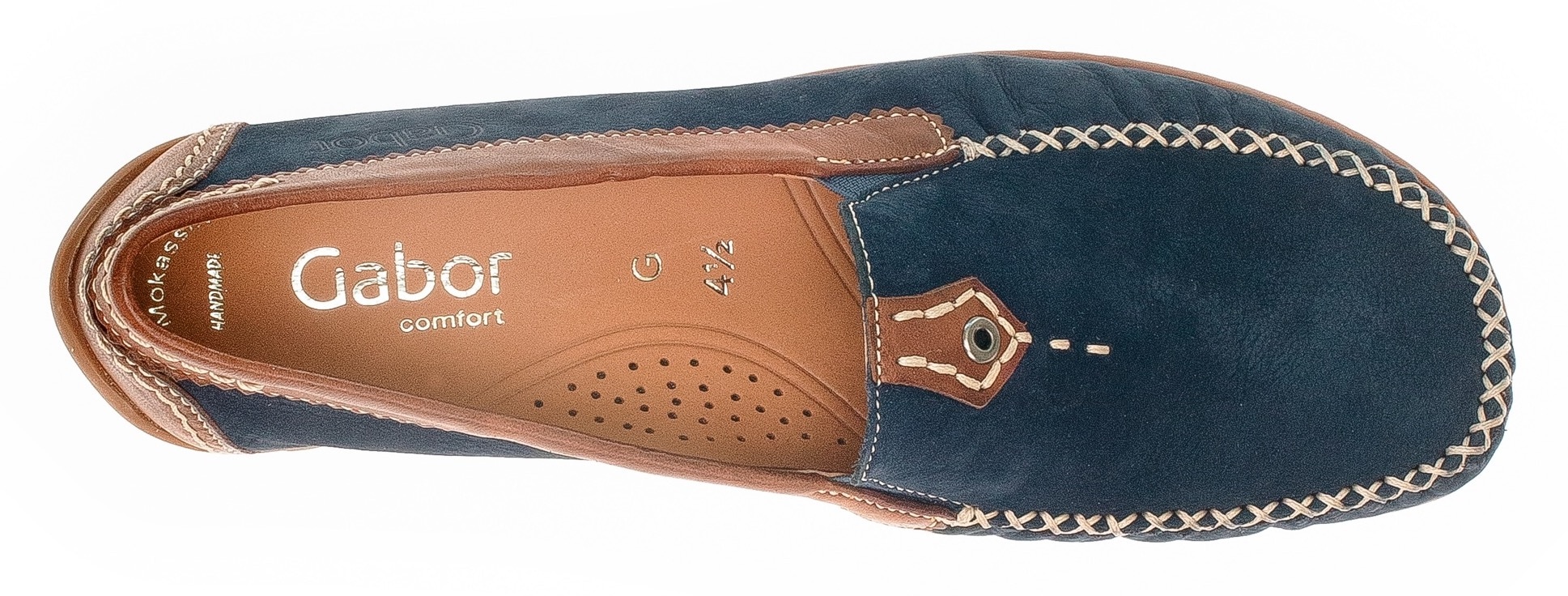 Gabor Mokassin »FLORENZ«, Slipper, Schlupfschuh, Bequmschuh mit Kontrastnaht, Weite G (=weit)