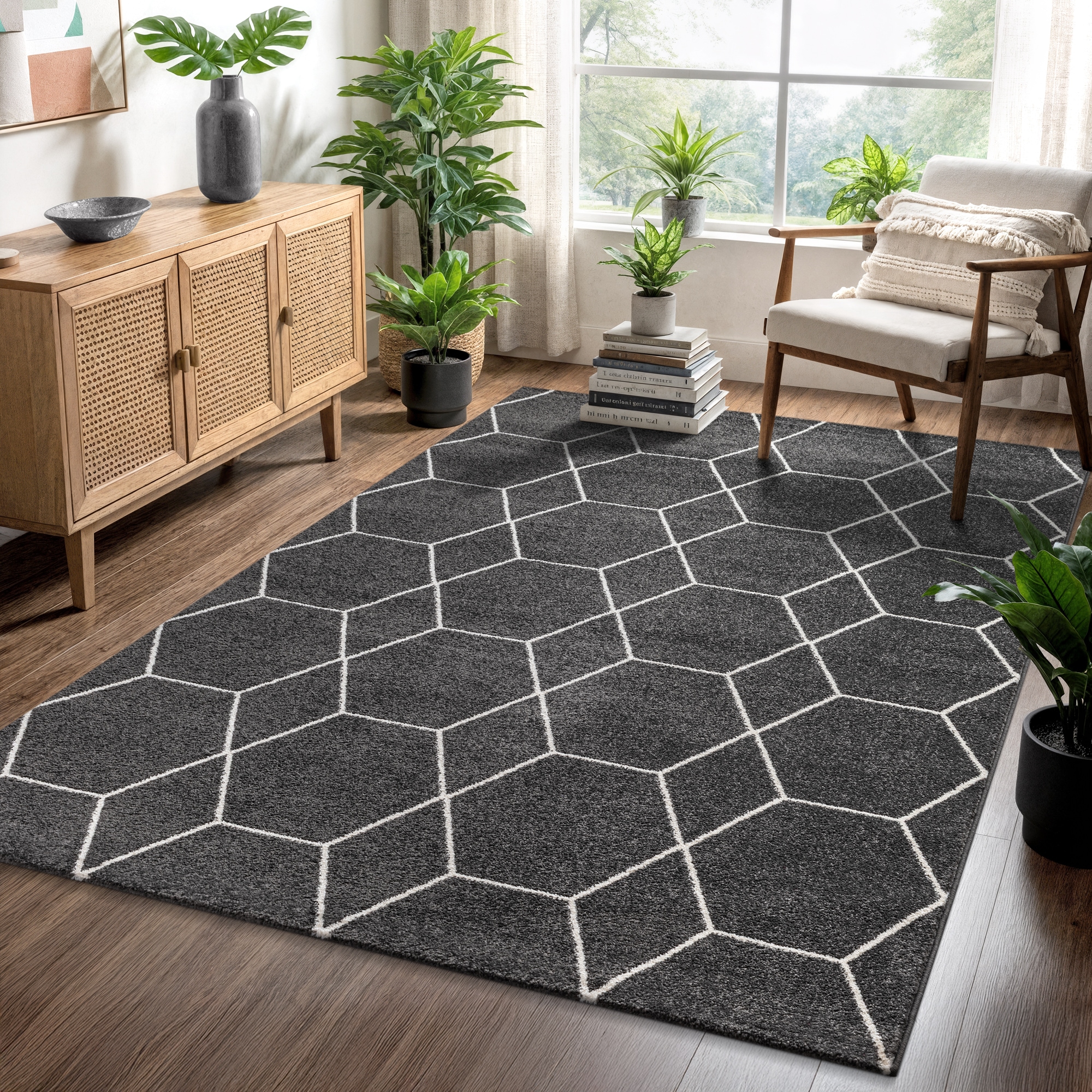 Sanat Teppich »Trellis« rechteckig 10 mm Höhe Kurzflor, skandi, boho, auch als Läufer und in rund