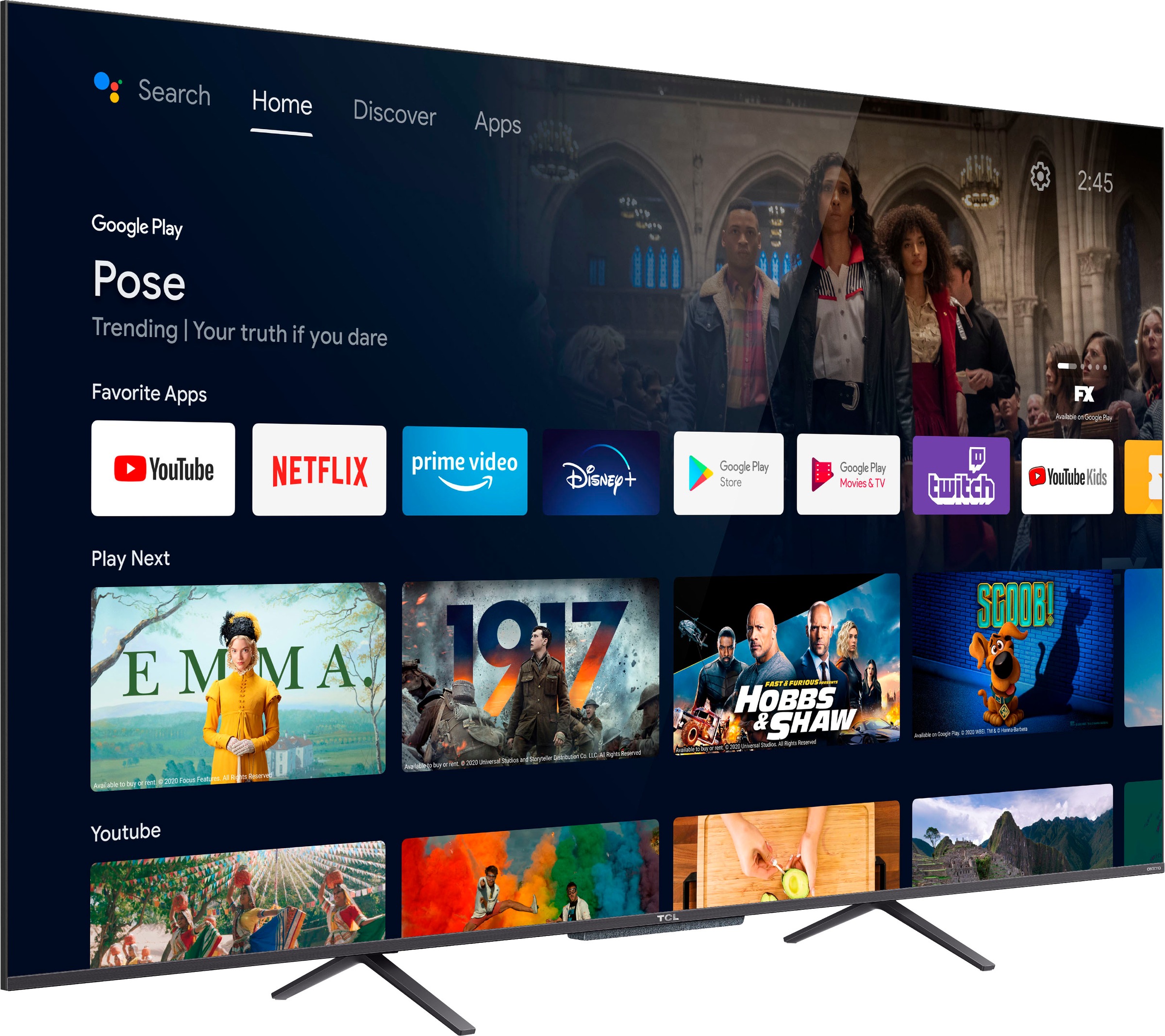 TCL QLED-Fernseher »50C722X1«, 4K Ultra HD, Smart-TV-Android TV, Android 11, Onkyo-Soundsystem