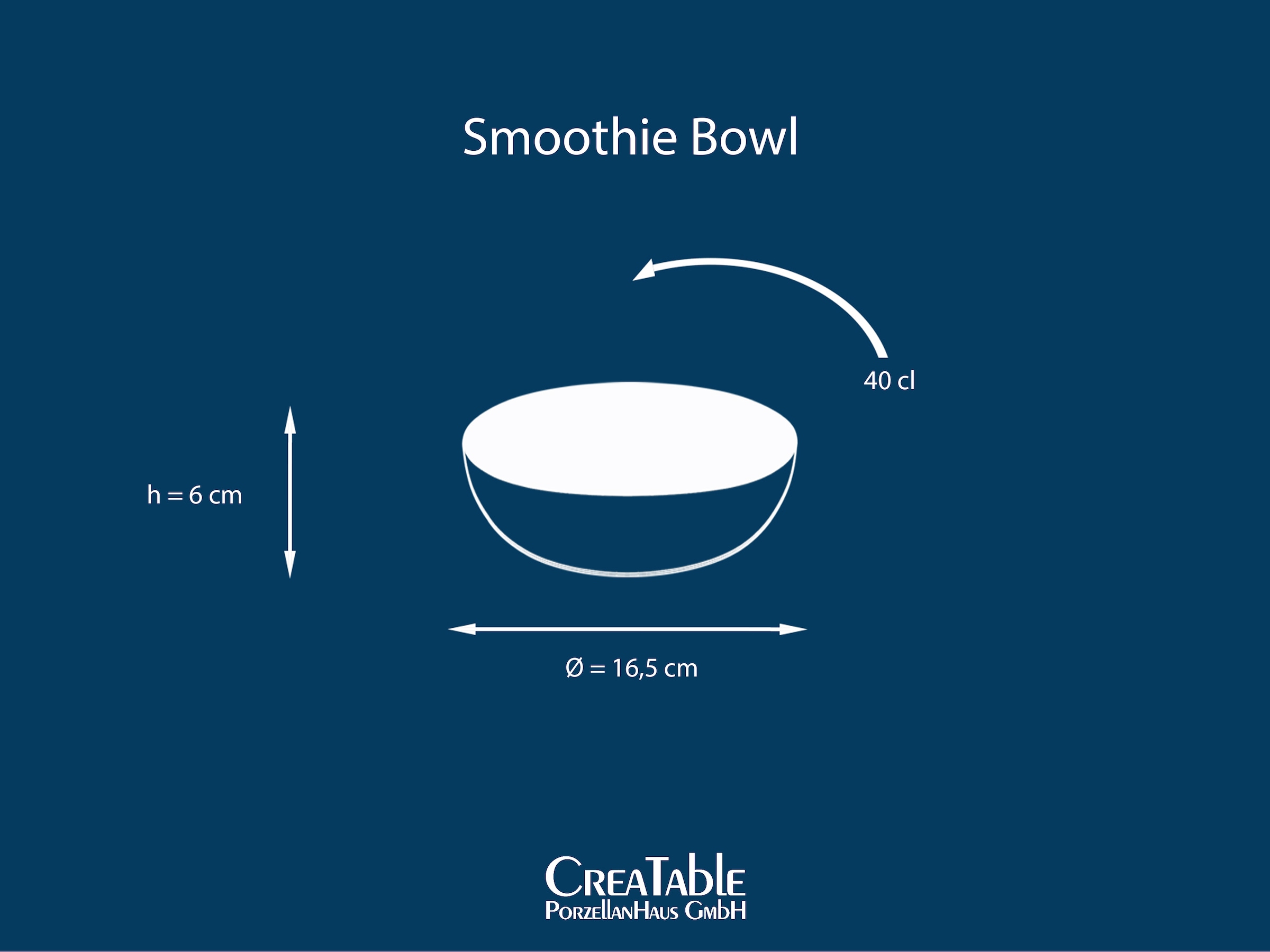 CreaTable Schale »Cascade, Smoothie Bowl 16 cm 4-tlg« 4 Stk. aus Steinzeug Rekativglasur, Healthy Food