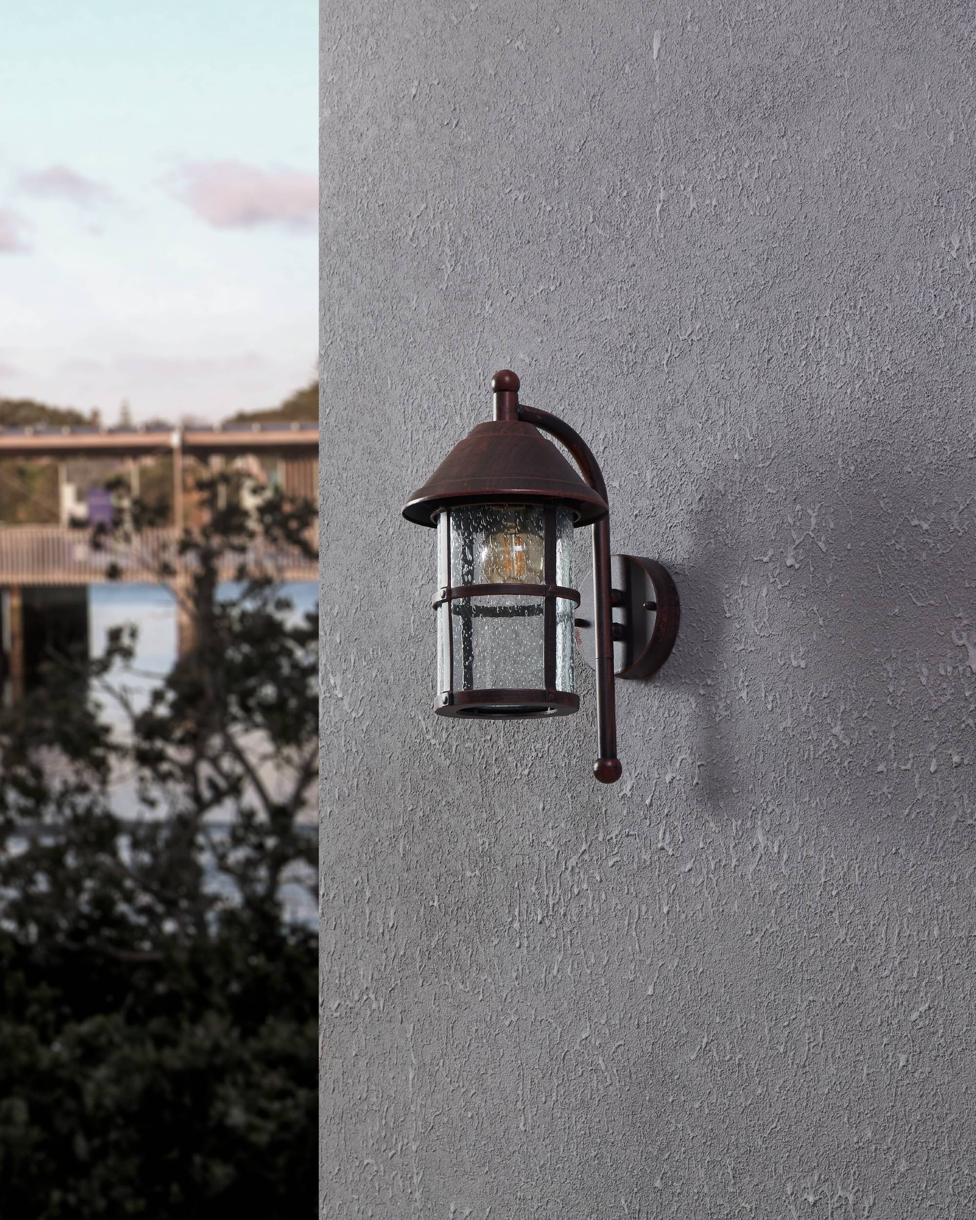 EGLO Wandleuchte »San Telmo Wandlampe, Außenbeleuchtung, Vintage, E27, IP23, Lampe« E27 1 Stk. Wand-/Deckenleuchte - L18 x H35 x AL24 cm - antik-braun - 1X60W exkl.