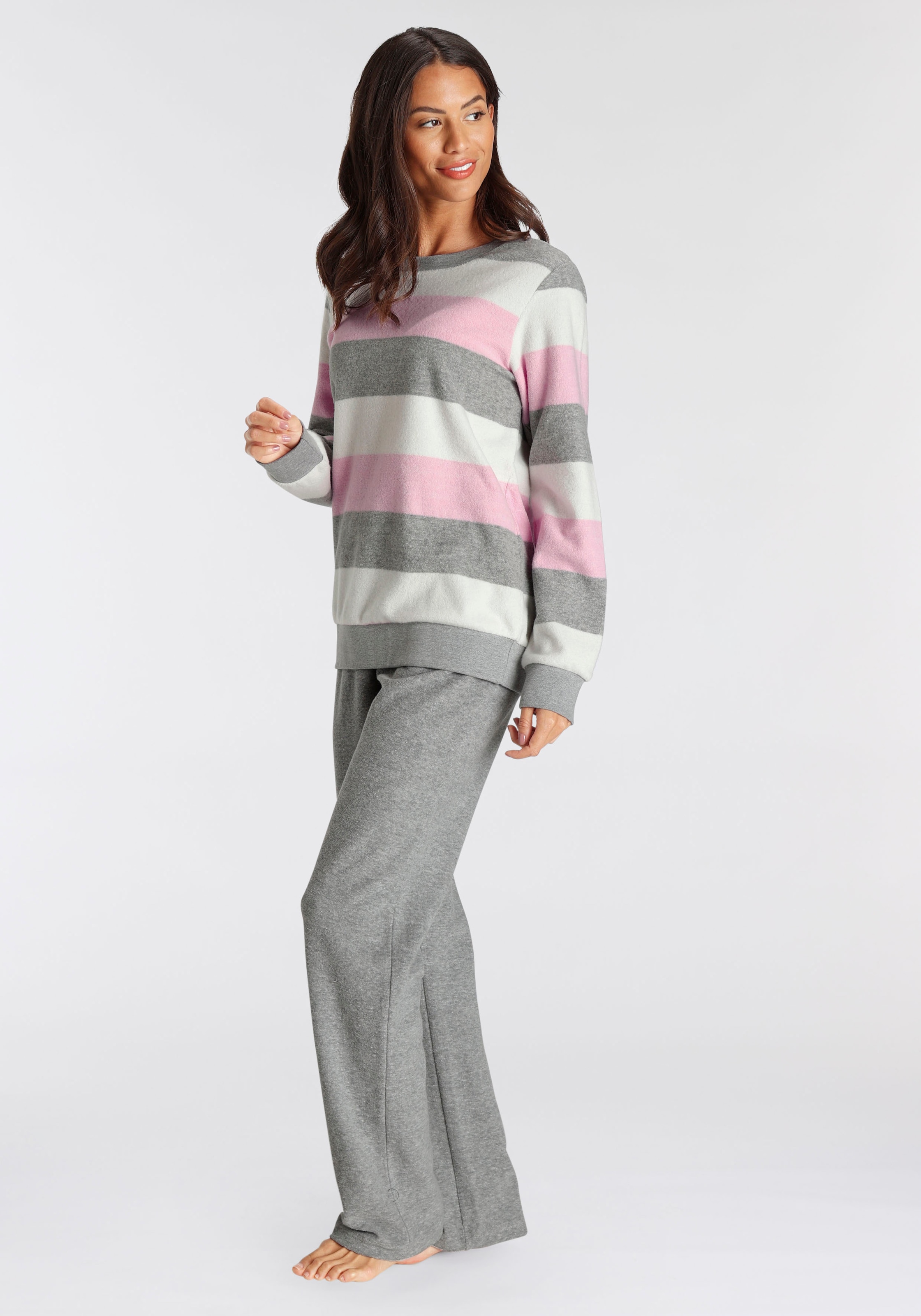 Vivance Dreams Pyjama, (2 tlg.), aus weichem Frottée und mit Colorblock  Streifen kaufen im OTTO Online Shop