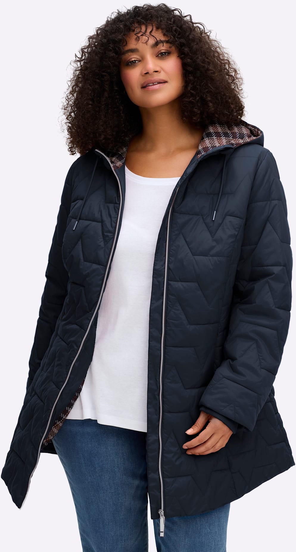 Sheego Steppjacke mit Kapuze