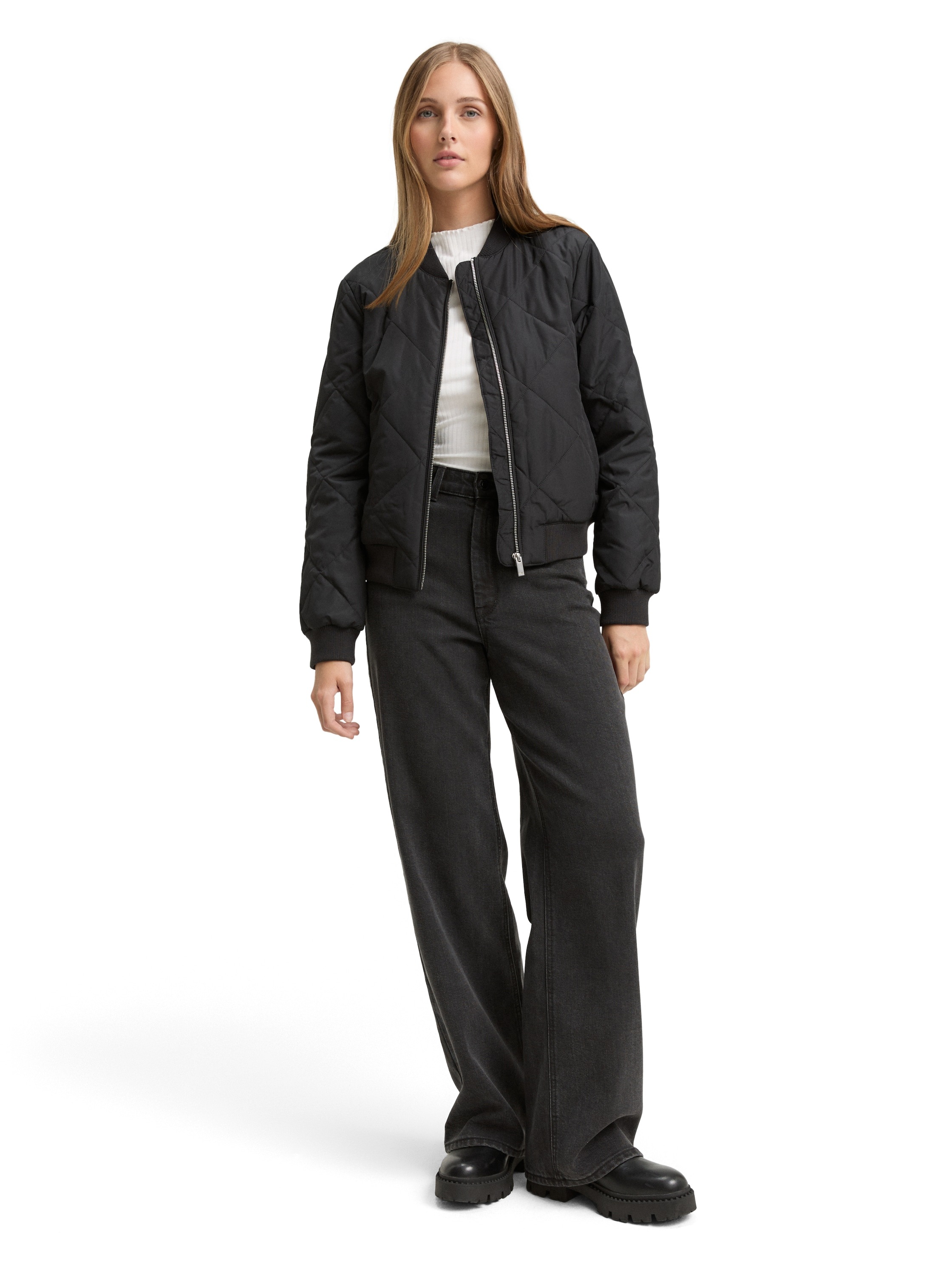 TOM TAILOR Denim Langarmshirt, mit gewelltem Saum