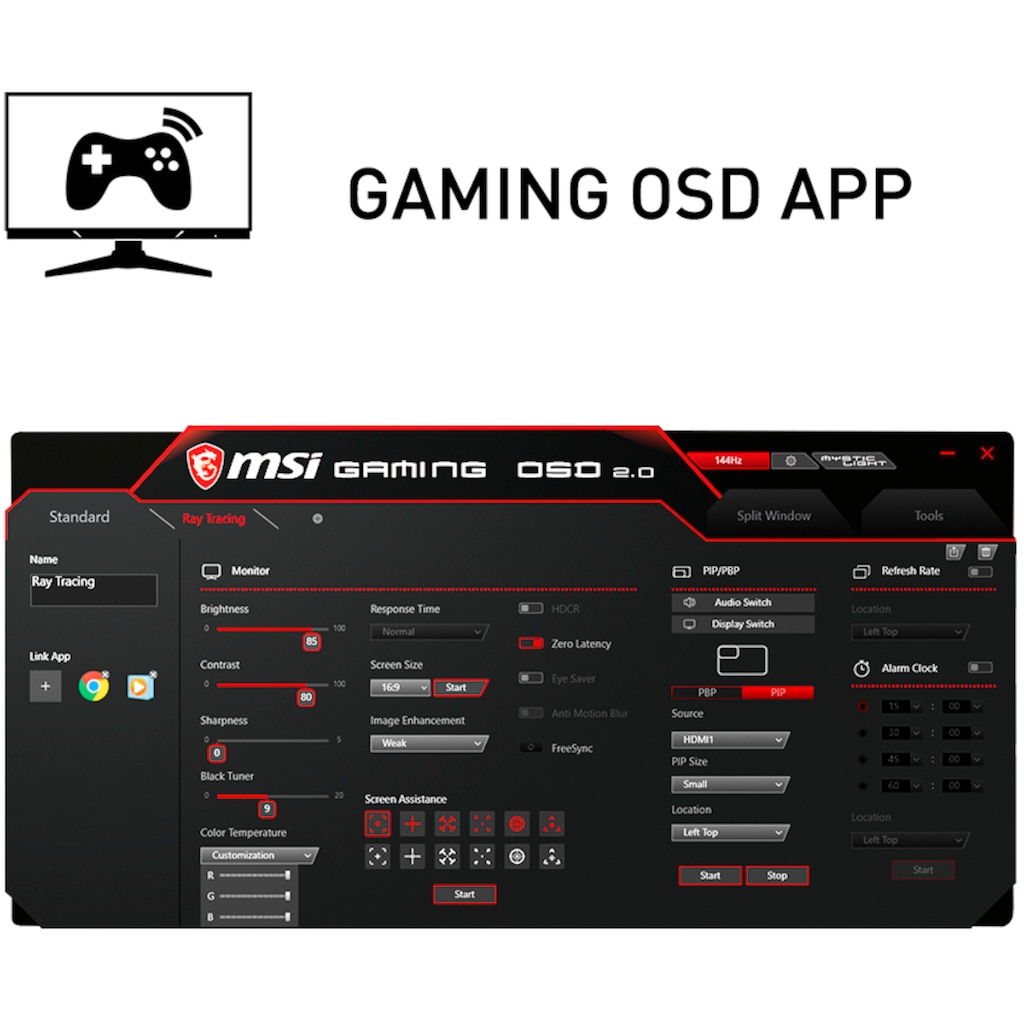 MSI Gaming-LED-Monitor »Optix MAG274QRFDE-QD«, 69 cm/27 Zoll, 2560 x 1440 px, WQHD, 1 ms Reaktionszeit, 165 Hz, höhenverstellbar, 3 Jahre Herstellergarantie