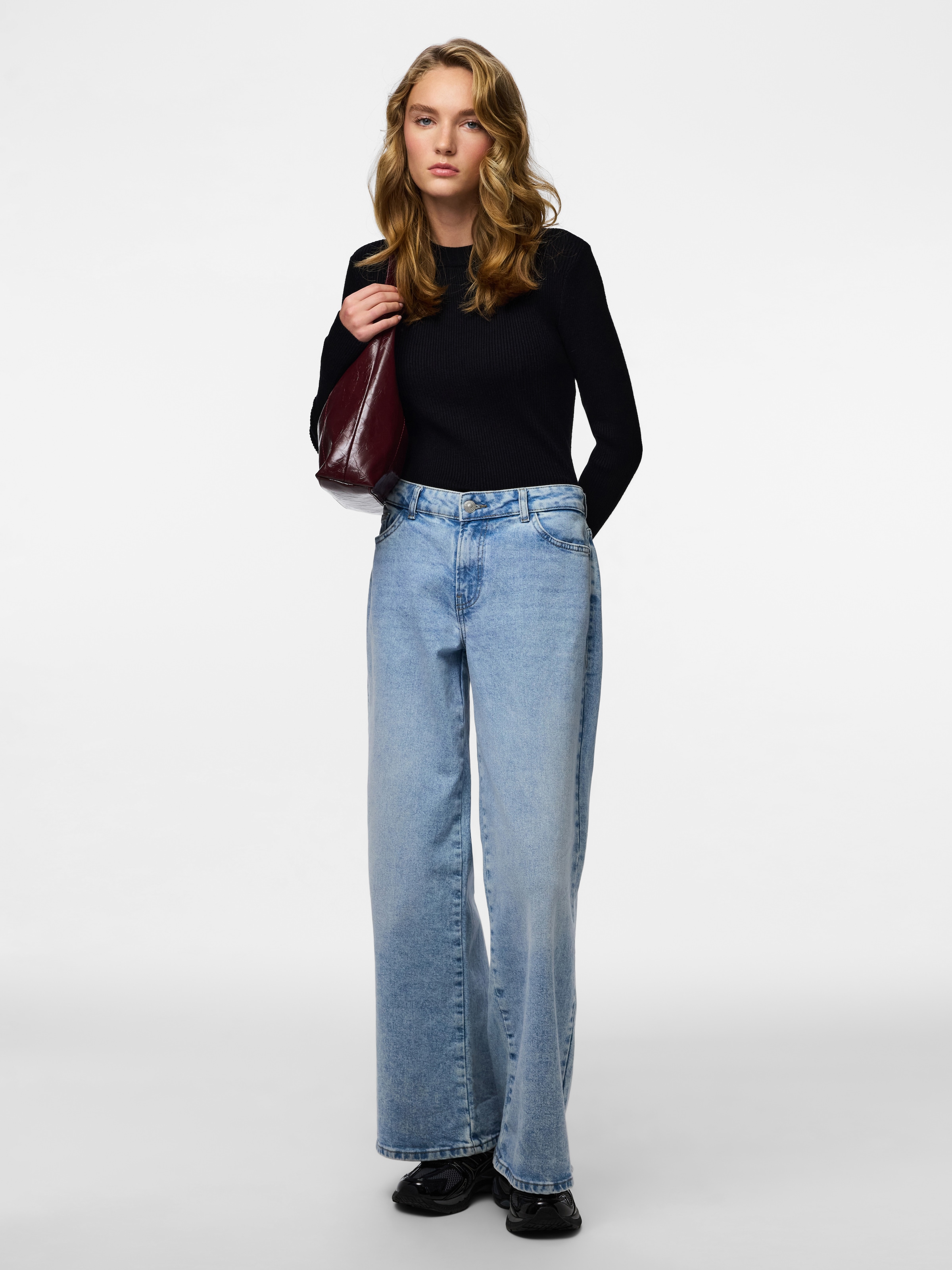 pieces Rundhalspullover »PCMIRA NEW LS O-NECK KNIT NOOS BC« Viskosemischung