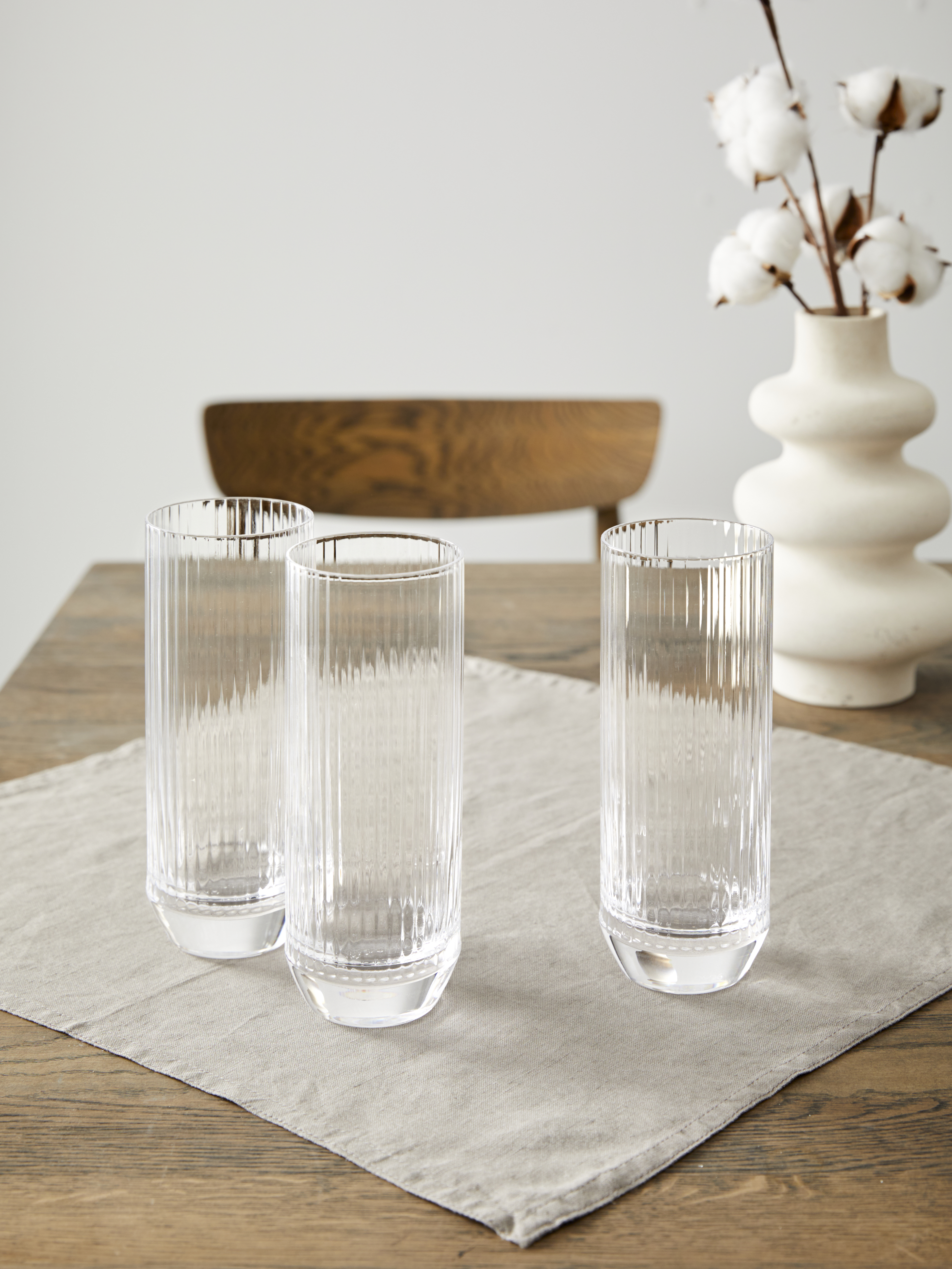 Longdrinkglas »elbschluck«, (Set, 4 tlg.), trendige Riffelstruktur, 430 ml, 4-teilig