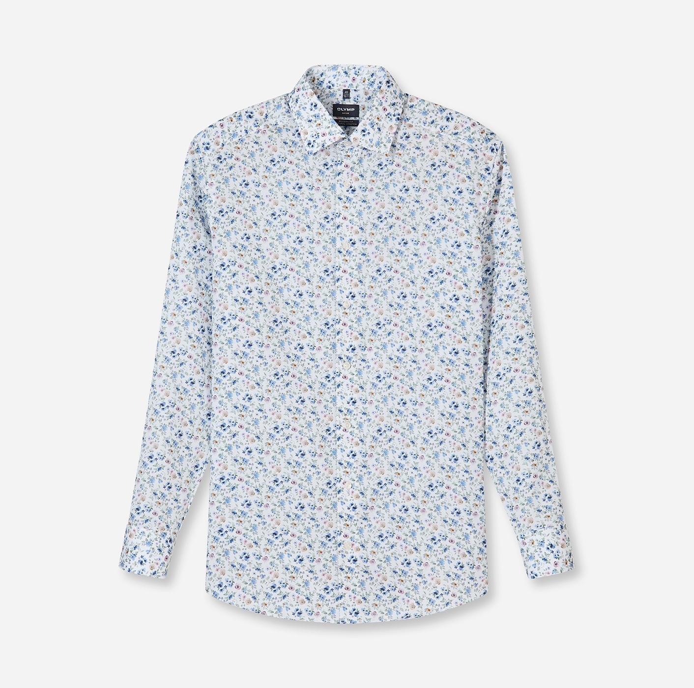 OLYMP Langarmhemd »Luxor« Businesshemd, New-Kentkragen, floraler Print, modern fit