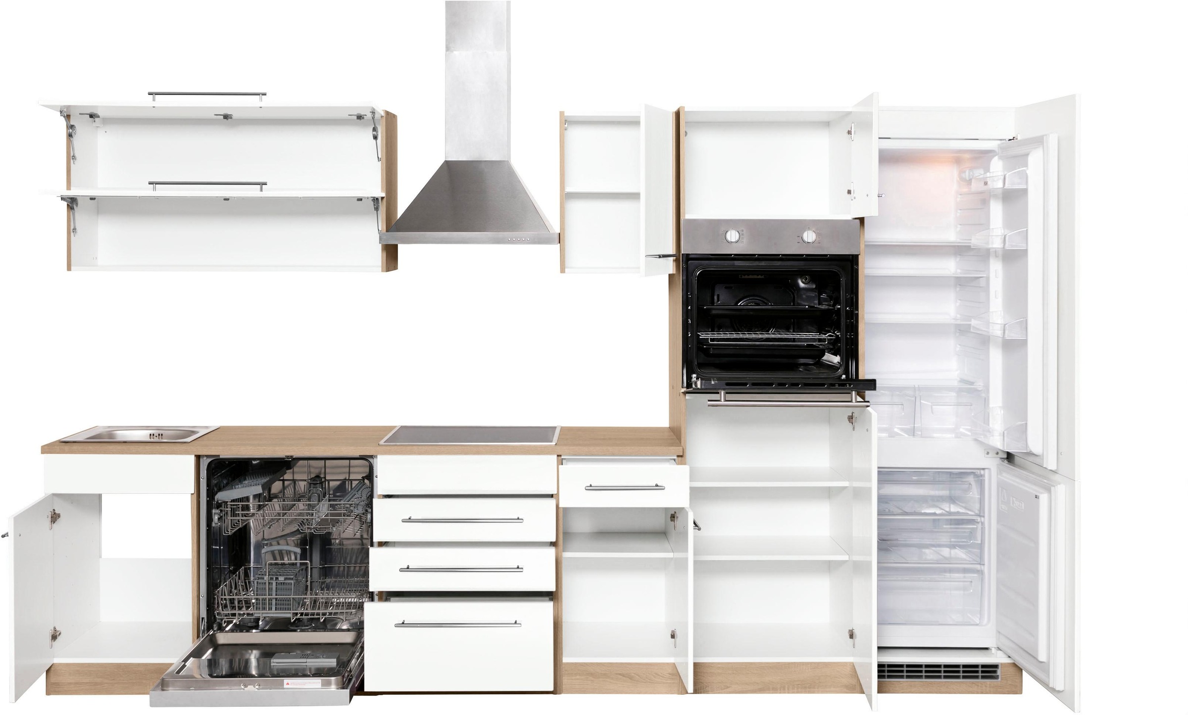 KOCHSTATION Küchenzeile »KS-Eton« ohne E-Geräte, Breite 330 cm