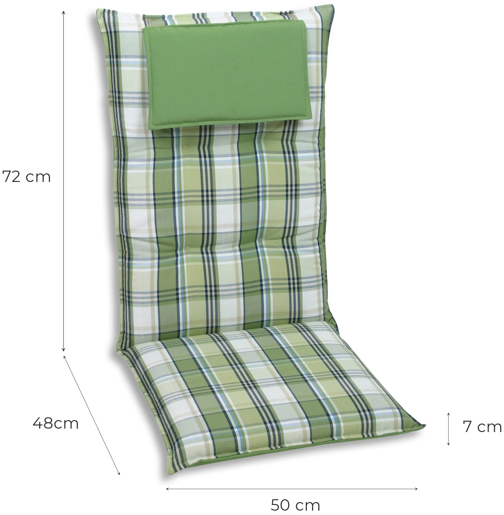 GO-DE Hochlehnerauflage »Bordeaux«, 50 cm x 7 cm x 120 cm