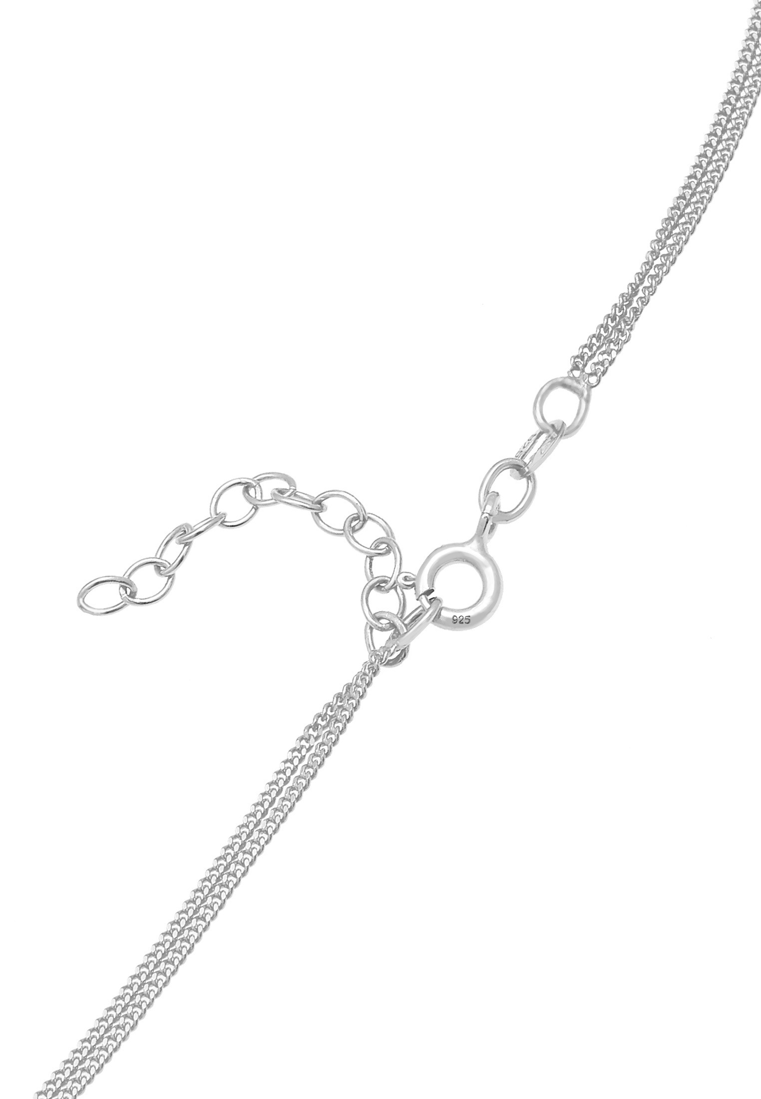 Elli Silberkette »Halskette Choker Layer Kristalle Rund 925 Silber«