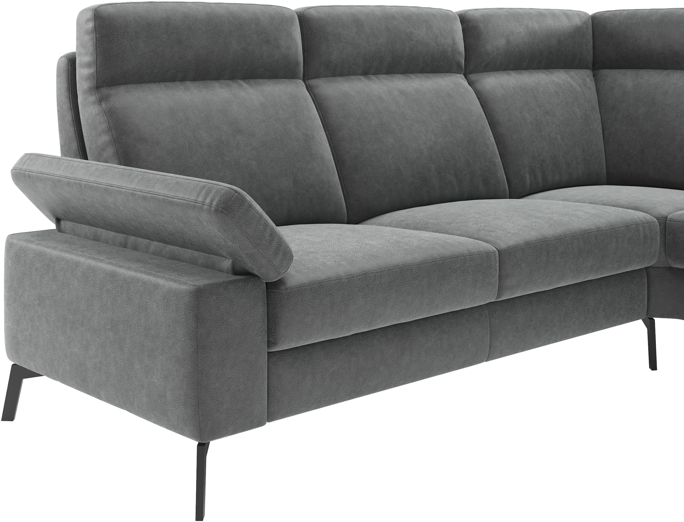 Home affaire Ecksofa »Nalani, optionaler Sitzauszug, Breite: 252 cm« Komfortabler Federkernsitz, großzügige Ecke, klappbare Armlehne
