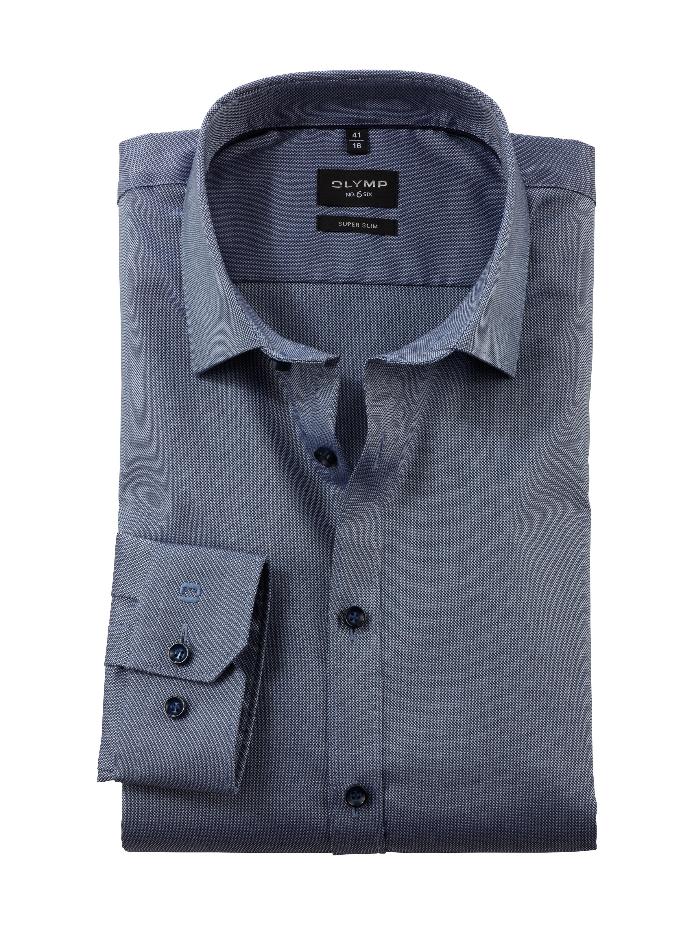 OLYMP Businesshemd »No. Six super slim«, mit feiner Faux-Uni-Struktur