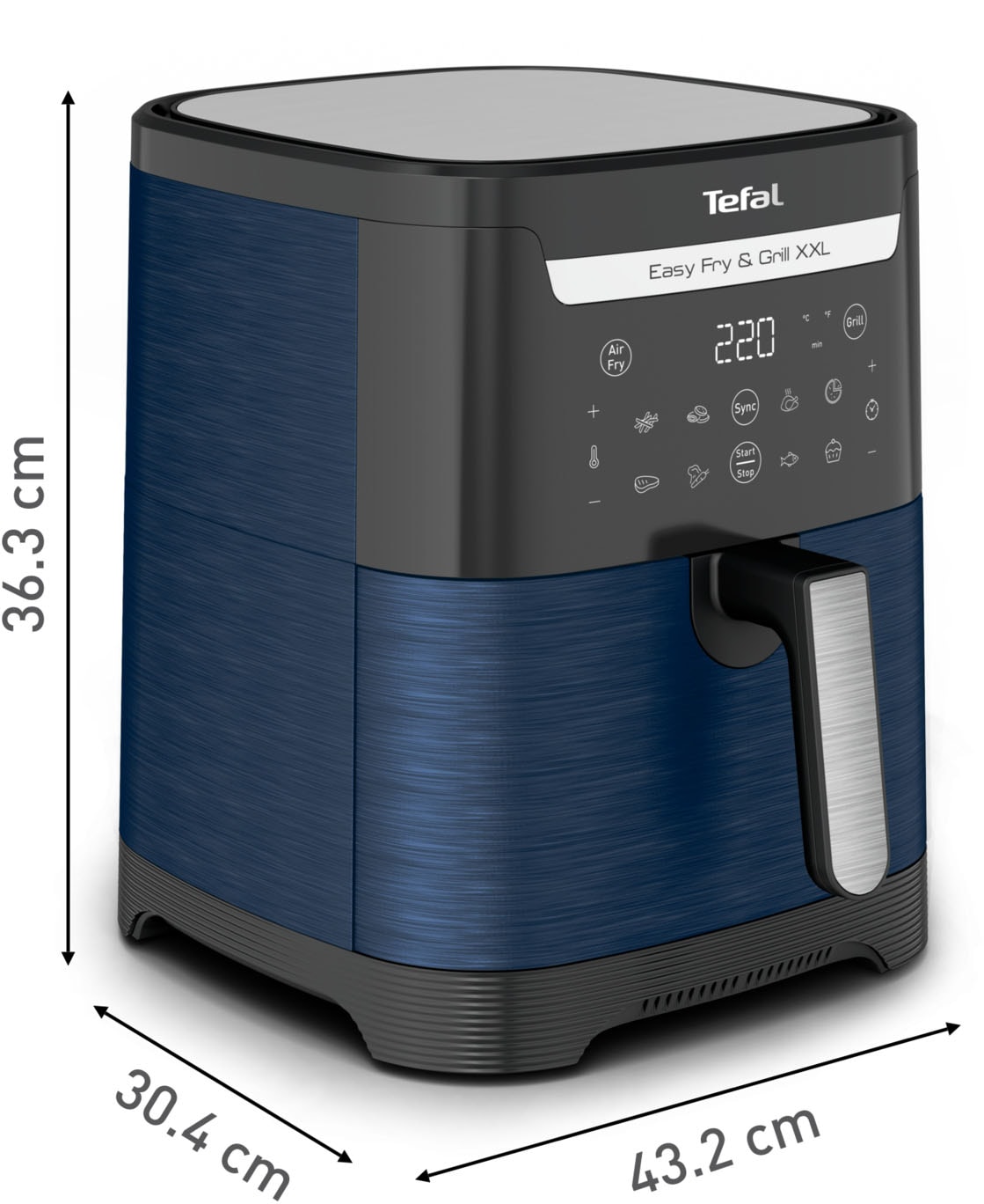 Tefal Heißluftfritteuse »EY8018 Easy Fry & Grill XXL, 2-in-1«, 1830 W, XXL-Fassungsvermögen oder 2 separate Zonen, Flexcook-Trennwand