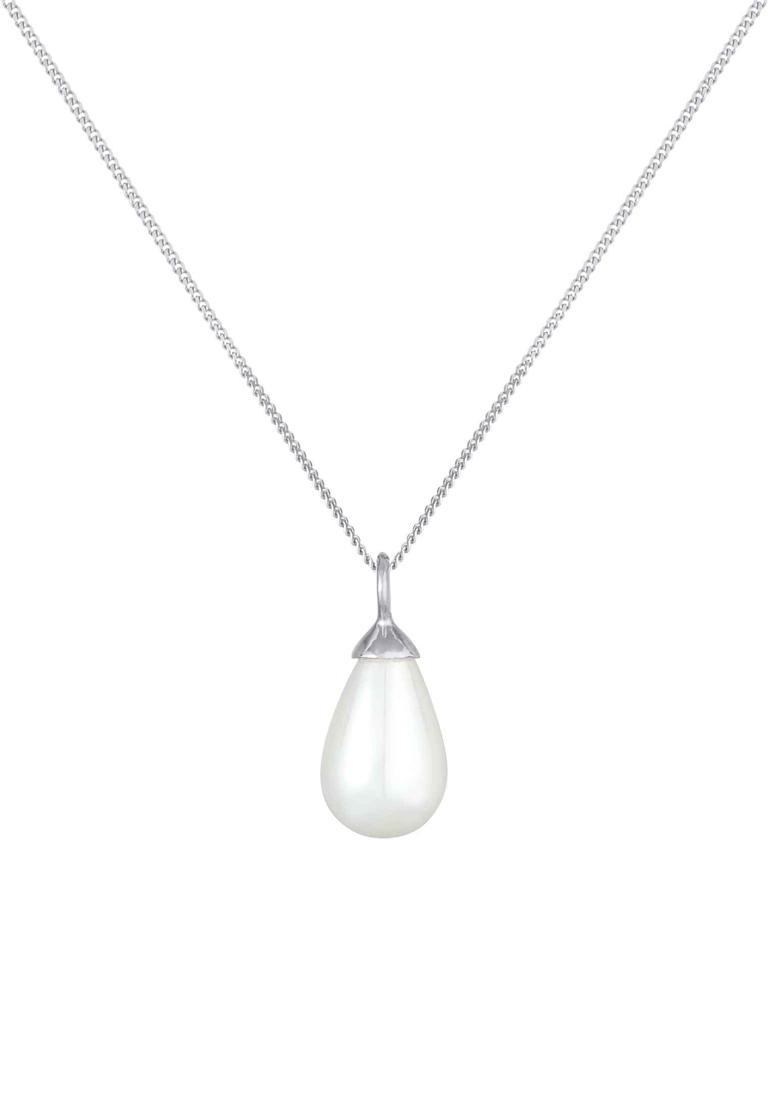 Nenalina Lange Kette »Halskette Anhänger Muschelkernperle Tropfen 925 Silber«