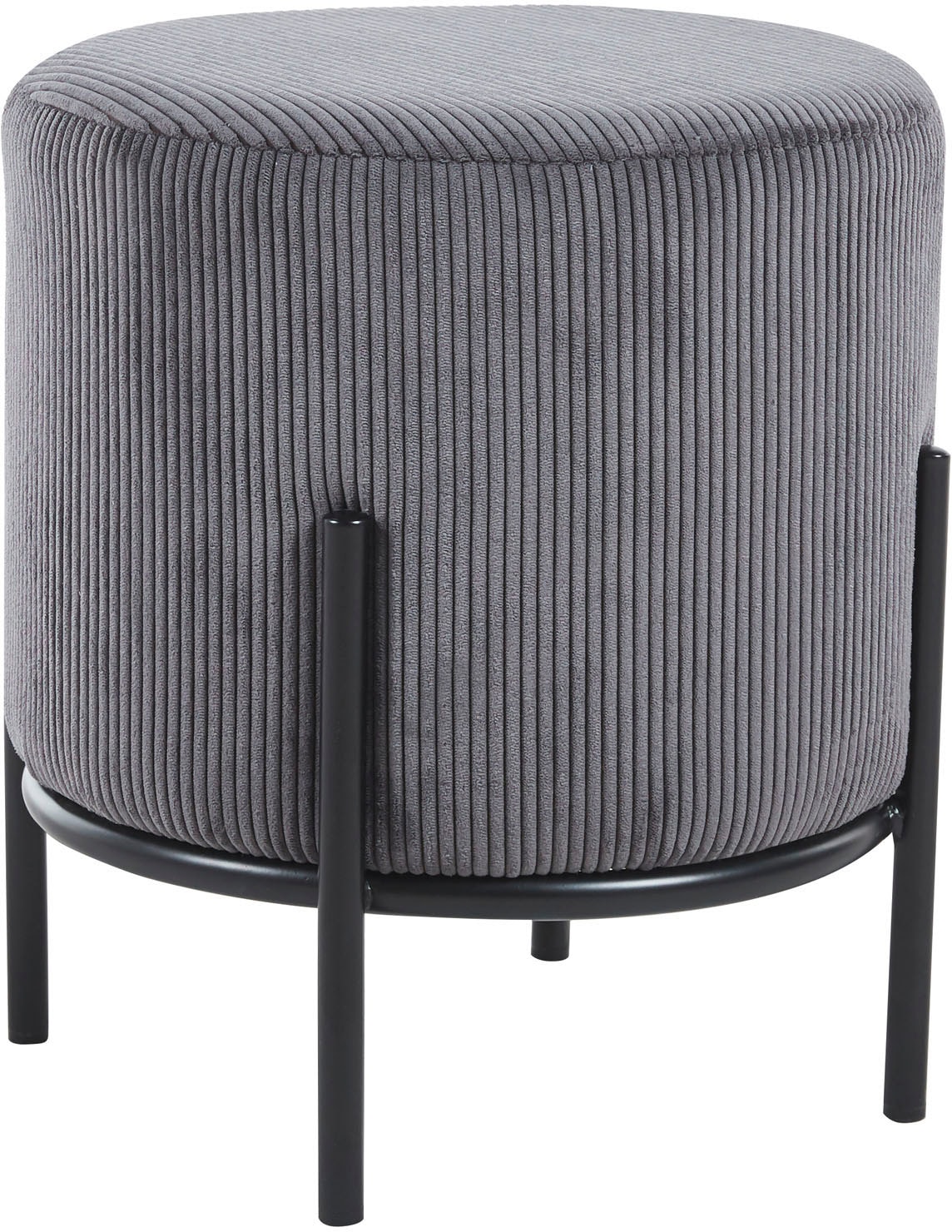 SalesFever Polsterhocker »Komfortabler Polsterhocker« mit Design-Gestell aus schwarzem Metall