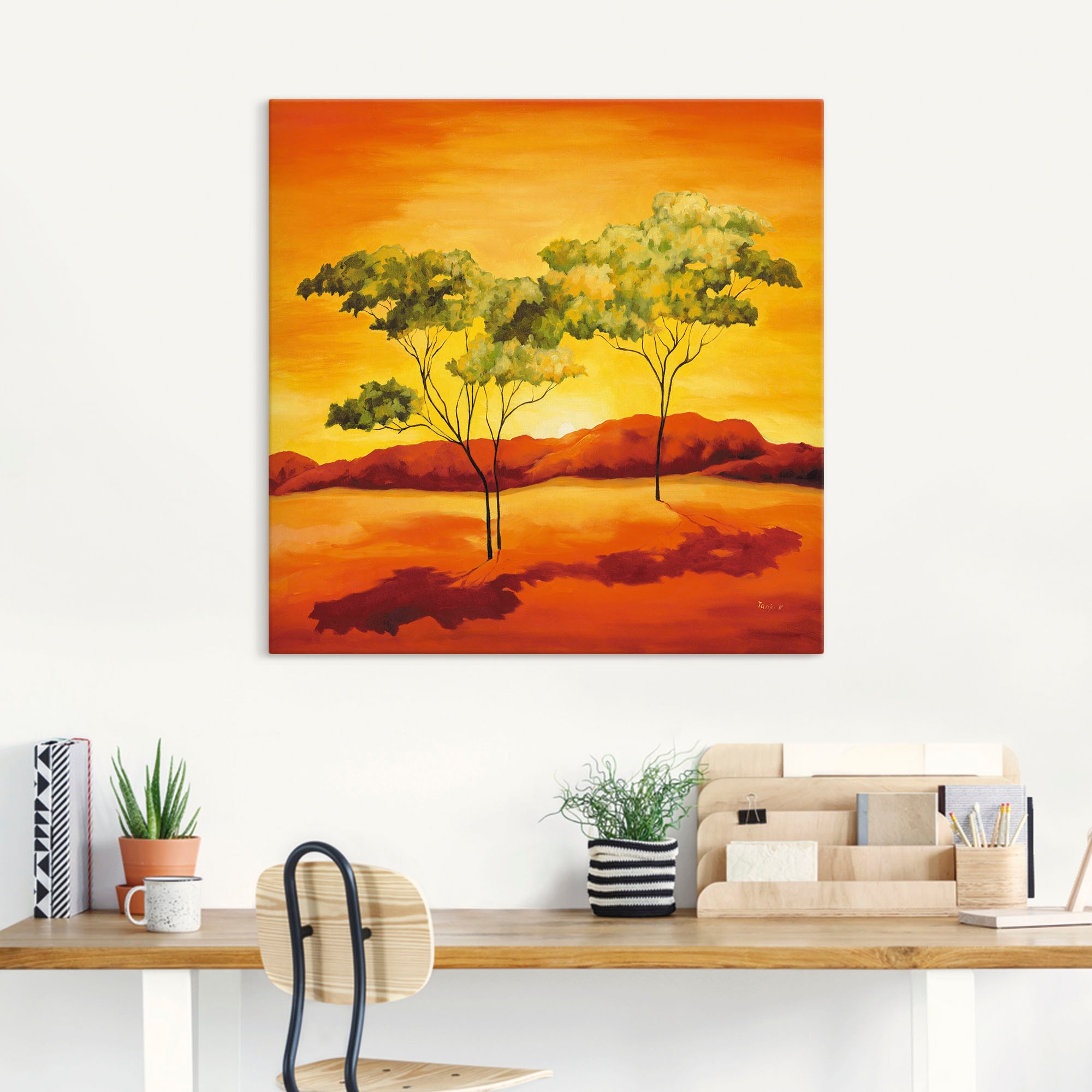 Artland Wandbild »Sonnenuntergang in der Steppe«, Afrika, (1 St.), als Leinwandbild, Poster in verschied. Größen