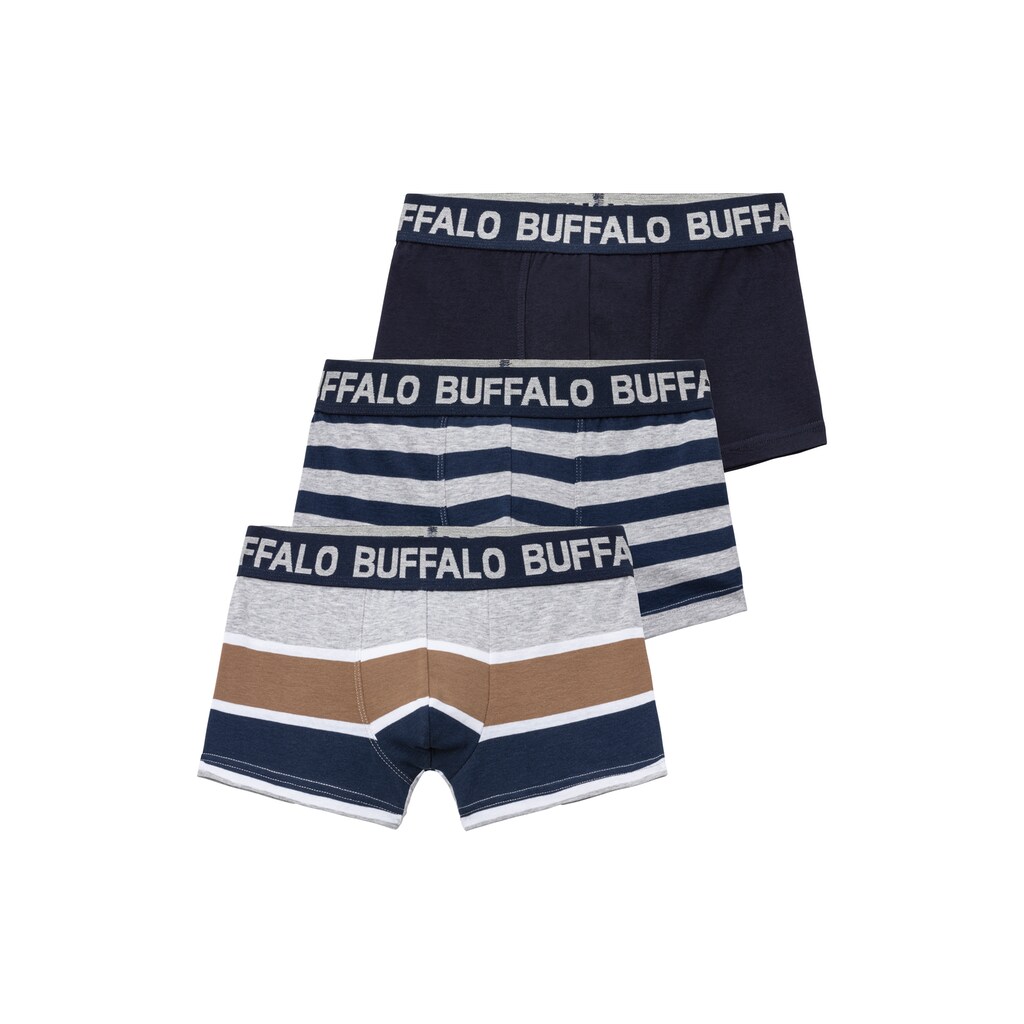 Buffalo Boxer, (Packung, 3 St.), mit Markenschriftzug im Bund