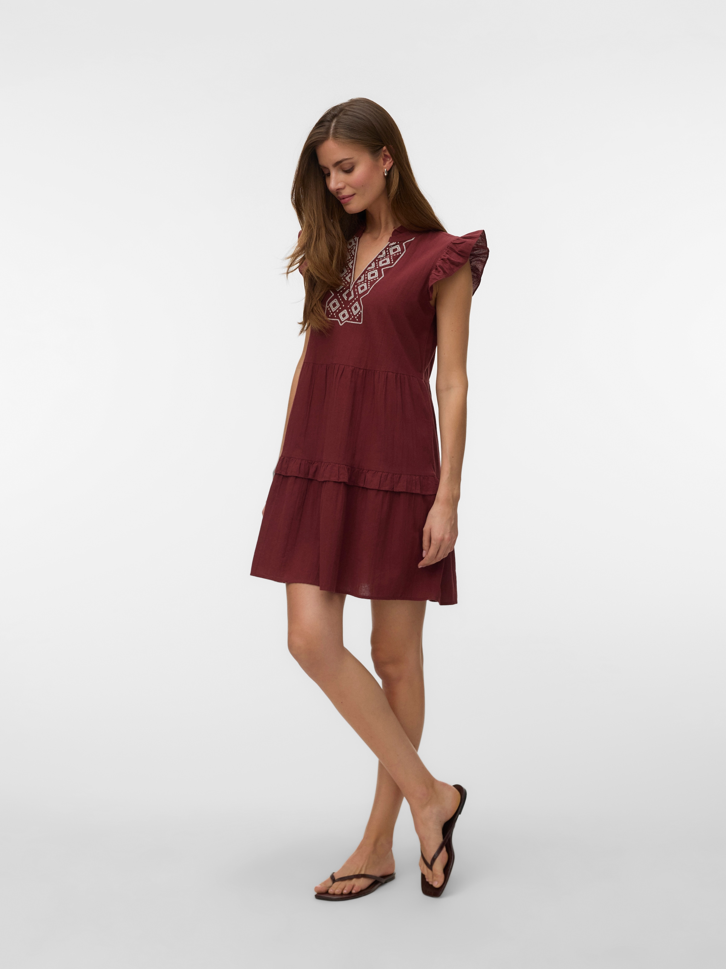 Vero Moda Tunikakleid »VMDICTHE EMB SHORT DRESS WVN GA« Baumwolle, regular fit