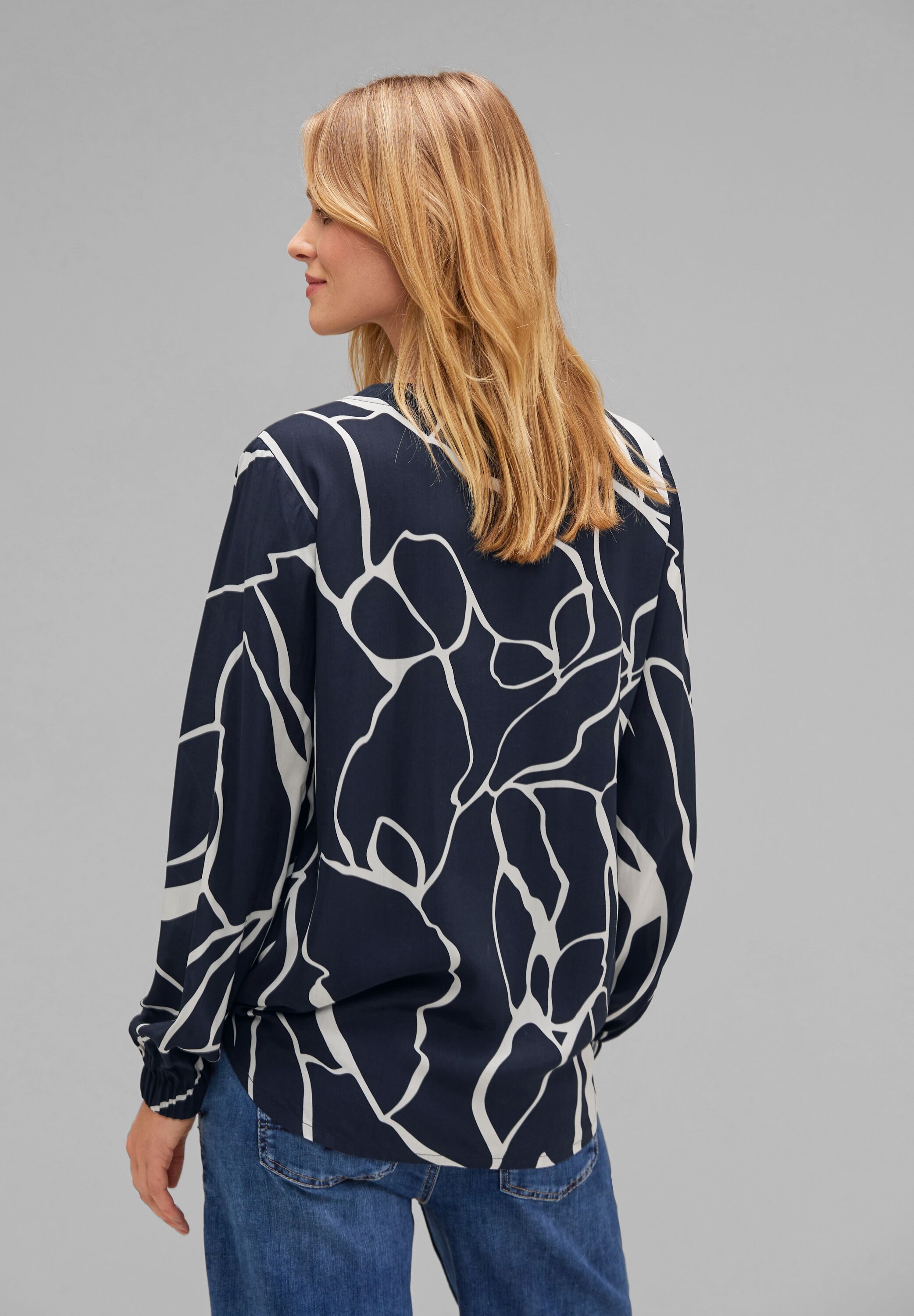 STREET ONE Druckbluse »Langarmbluse OTTO Shop aus im softer splitneck Online Printed blouse«, Viskose