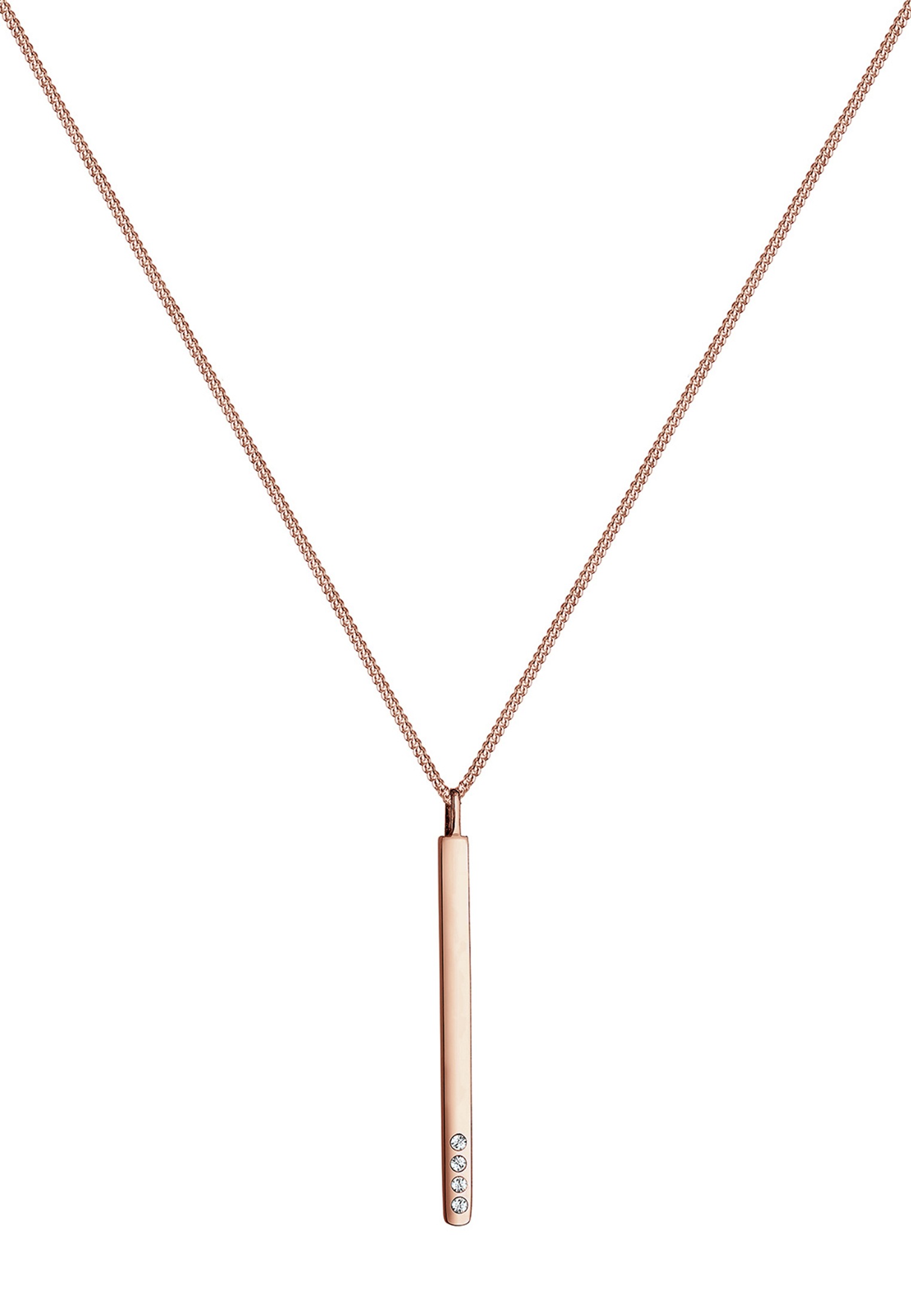 Elli Silberkette »Halskette Y-Kette mit Glas Kristalle Weiß 925 Sterling Silber«