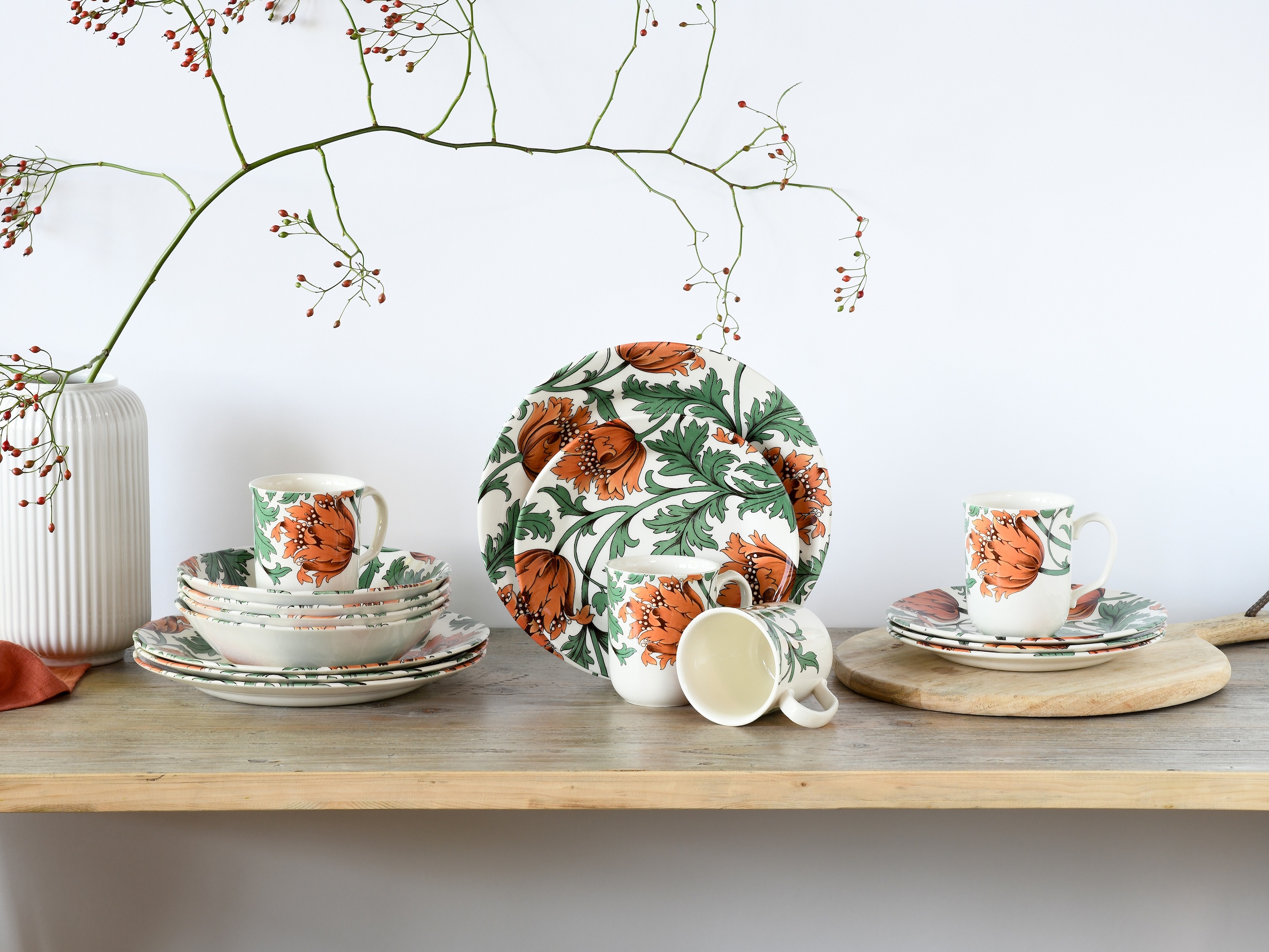 CreaTable Kombiservice »Florentina, Kombi-Service 16-tlg« Blumendekor