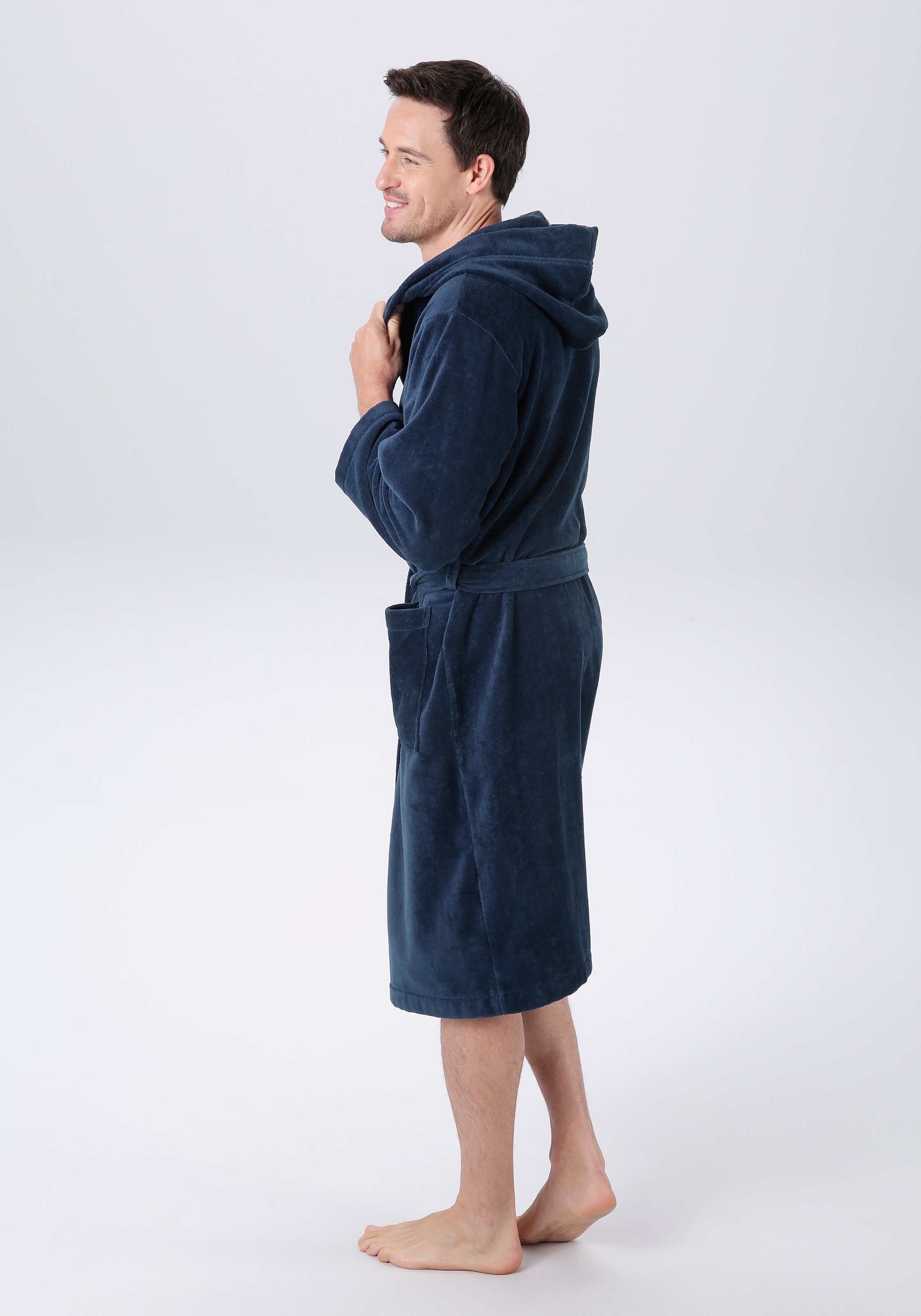 Bruno Banani Unisex-Bademantel »Daniel, ideal für Sauna & Spa, Hotelbademantel, Morgenmantel«, (1 St.), Damen & Herren Bademantel, lang, mit Taschen, S-5XL